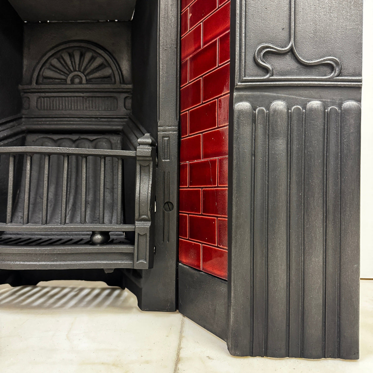 Antique Tiled Cast Iron Combination Fireplace | The Architectural Forum