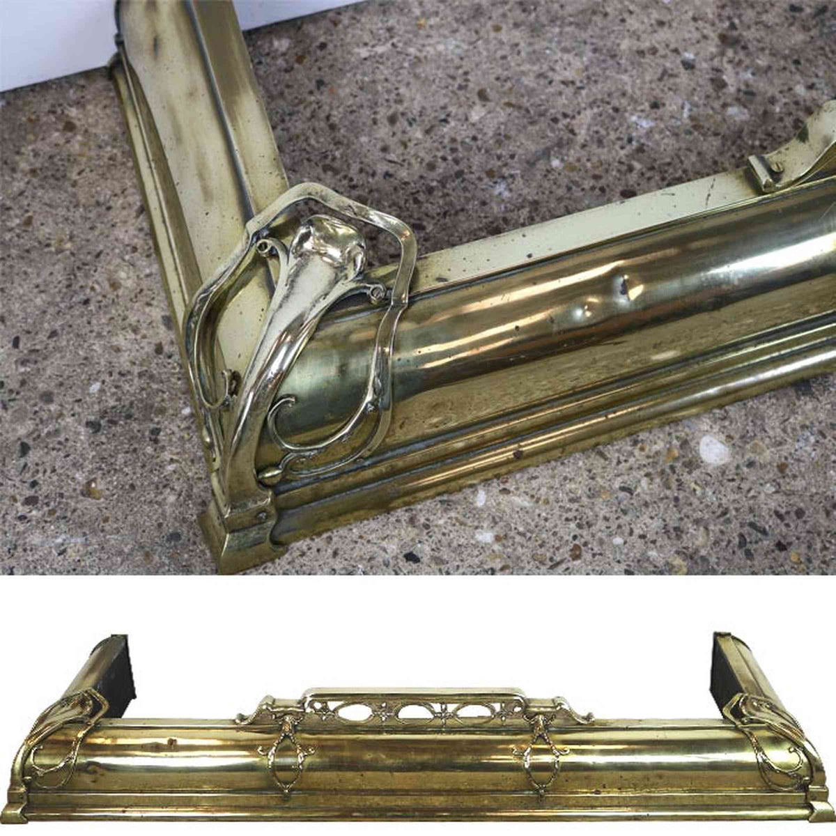 Antique Brass Fireplace Fender | The Architectural Forum