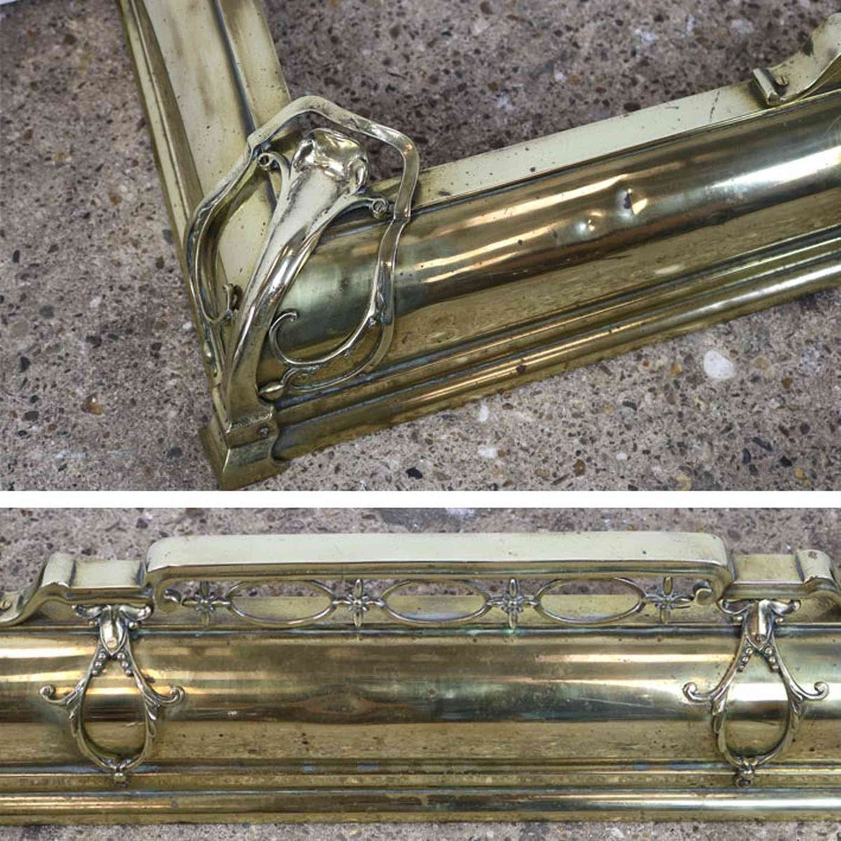 Antique Brass Fireplace Fender | The Architectural Forum