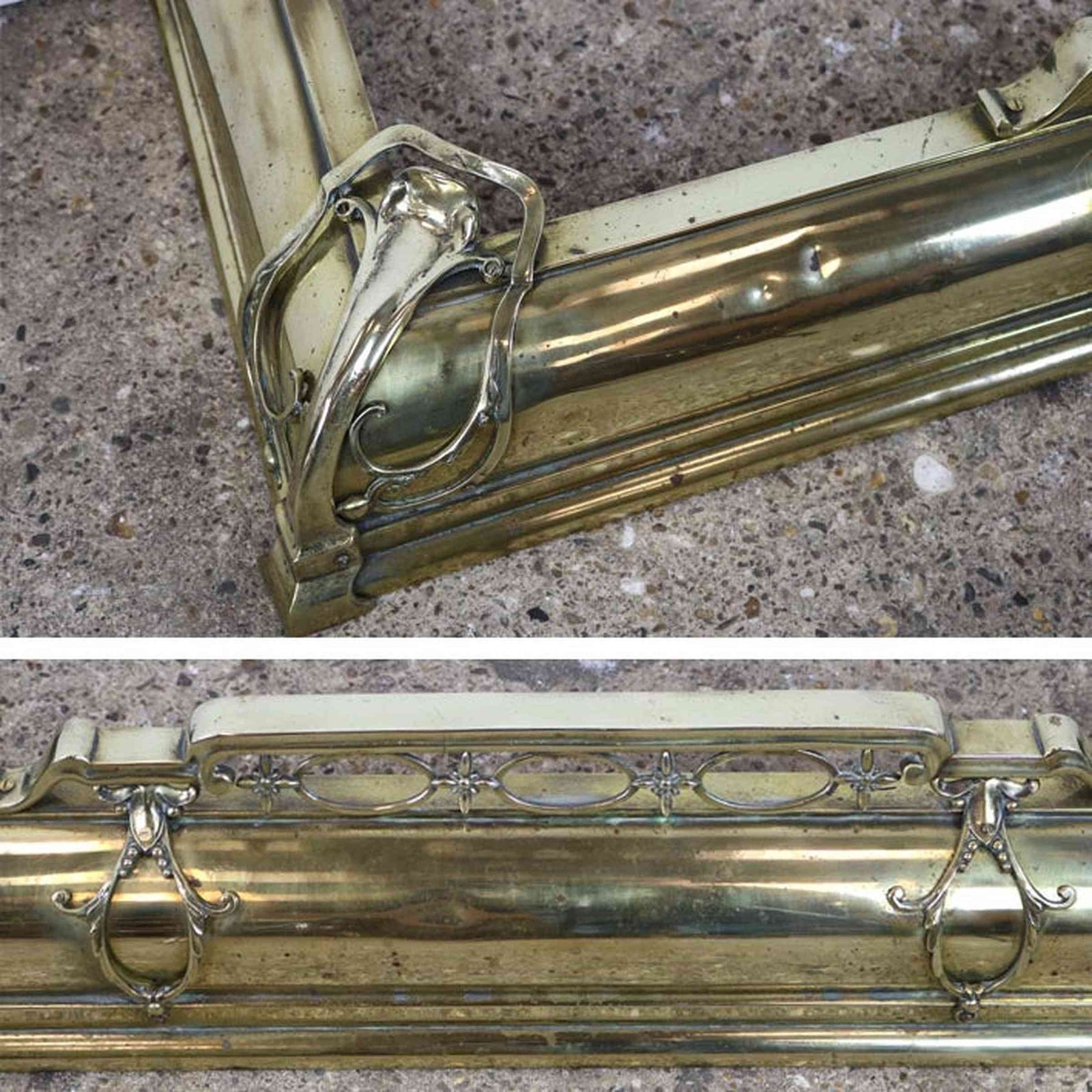 Antique Brass Fireplace Fender | The Architectural Forum