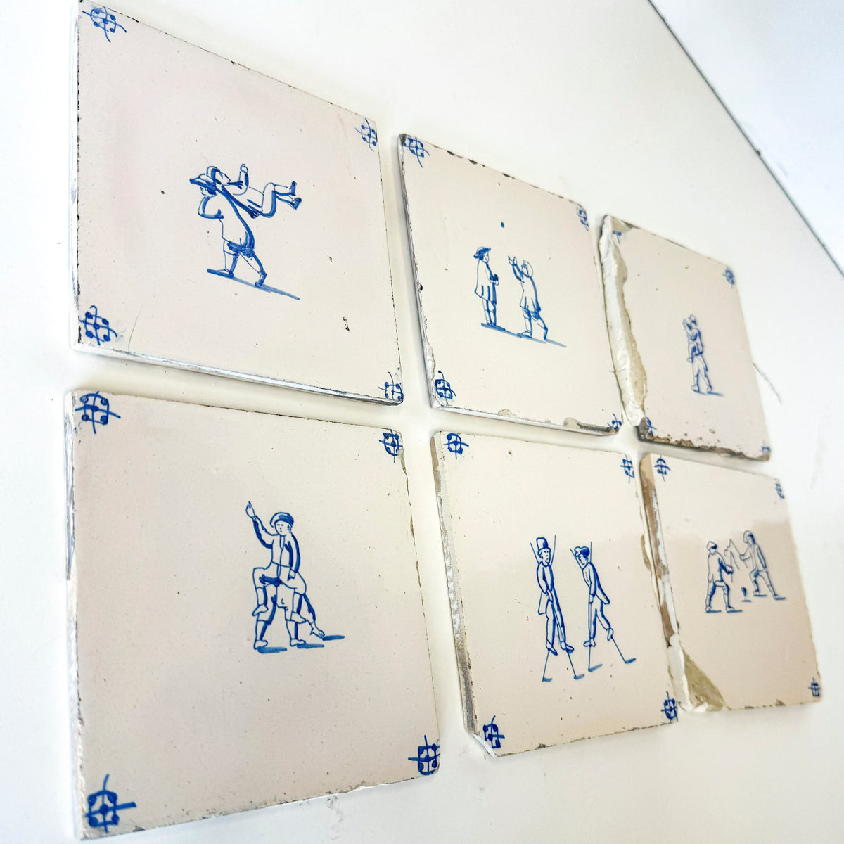 Set of 6 Antique 18th Century Dutch Delft Tiles | The Architectural Forum