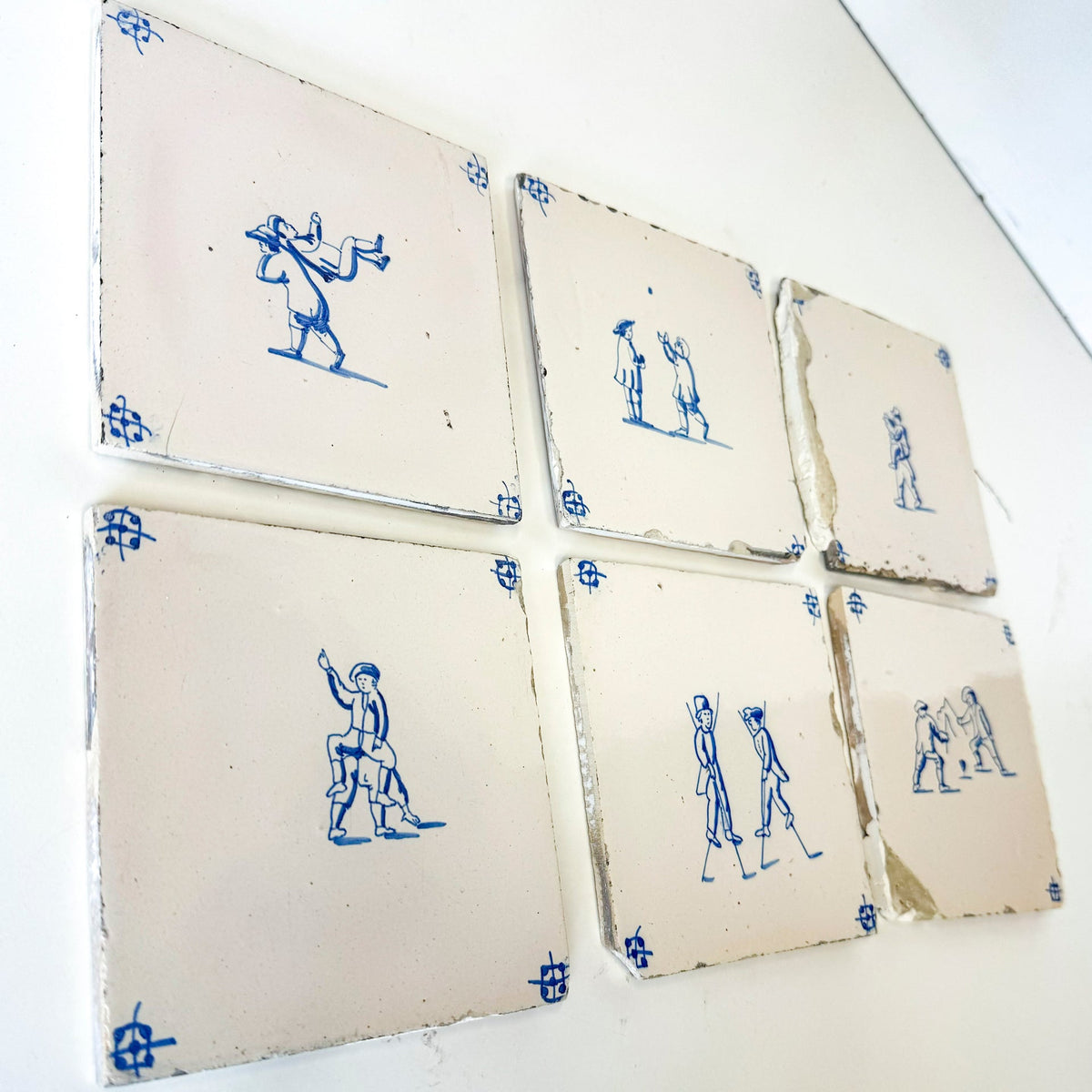 Set of 6 Antique 18th Century Dutch Delft Tiles | The Architectural Forum