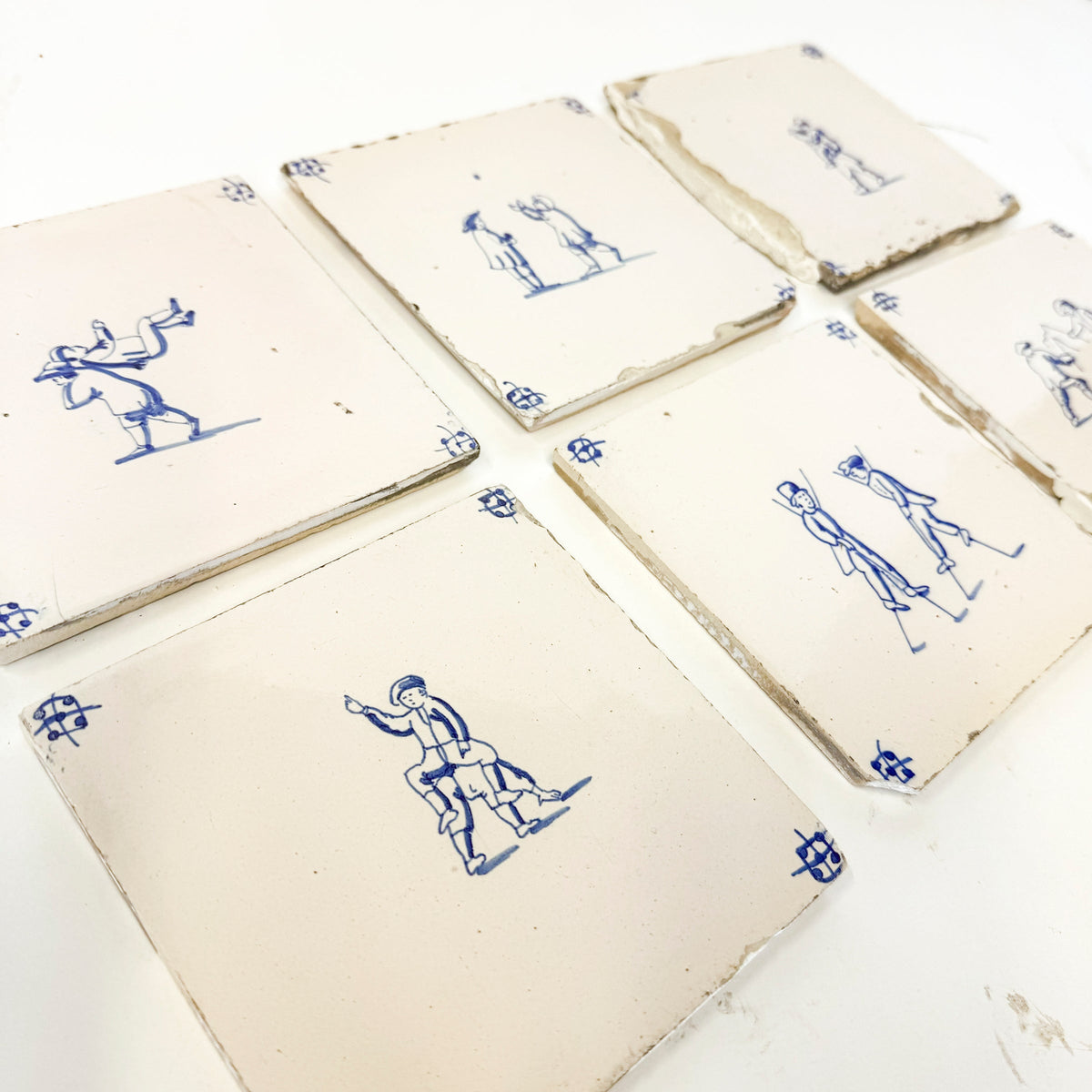 Set of 6 Antique 18th Century Dutch Delft Tiles | The Architectural Forum
