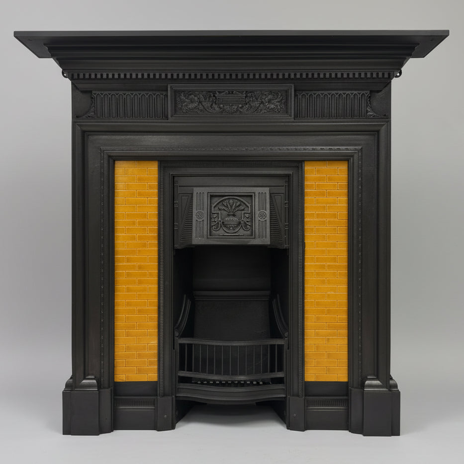 Antique Victorian Tiled Cast Iron Combination Fireplace | The Architectural Forum