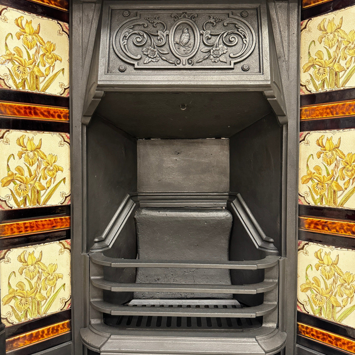 Antique Victorian Tiled Cast Iron Combination Fireplace | The Architectural Forum