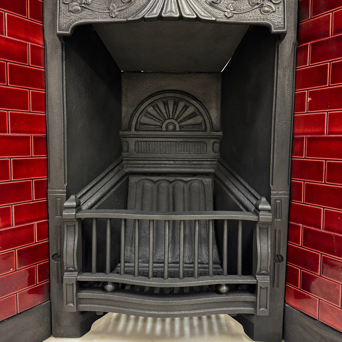 Antique Tiled Cast Iron Combination Fireplace | The Architectural Forum