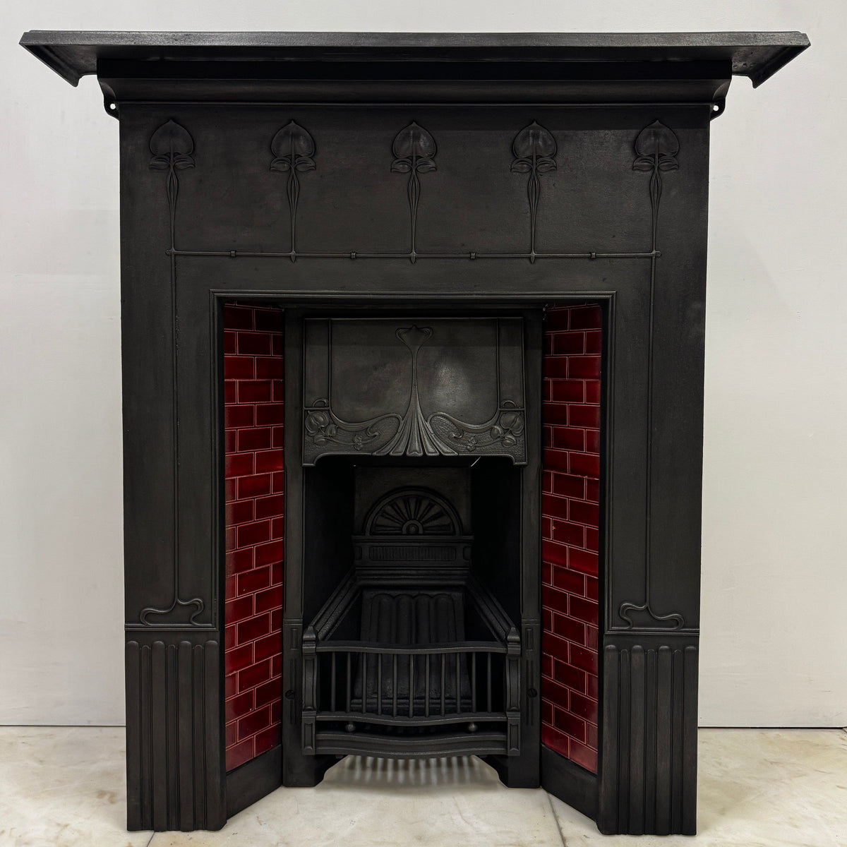 Antique Tiled Cast Iron Combination Fireplace | The Architectural Forum