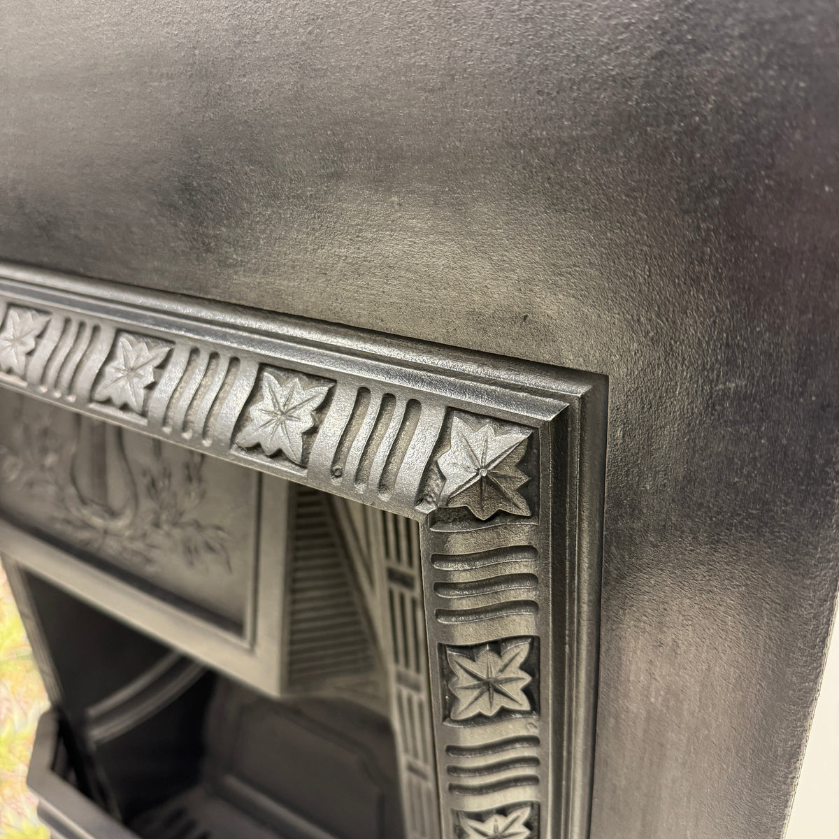 Antique Victorian Cast Iron Floral Tiled Fireplace Insert | The Architectural Forum