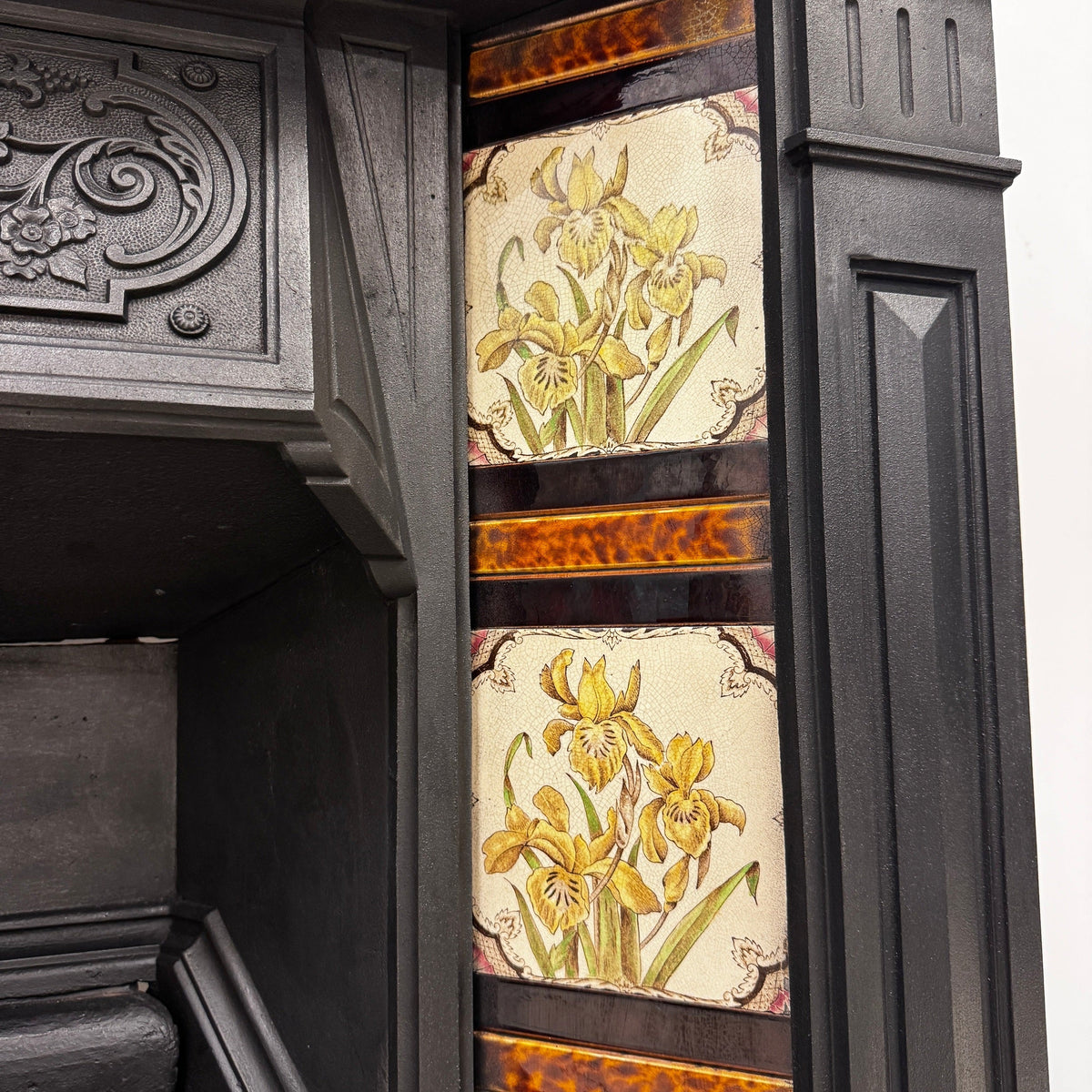 Antique Victorian Tiled Cast Iron Combination Fireplace | The Architectural Forum