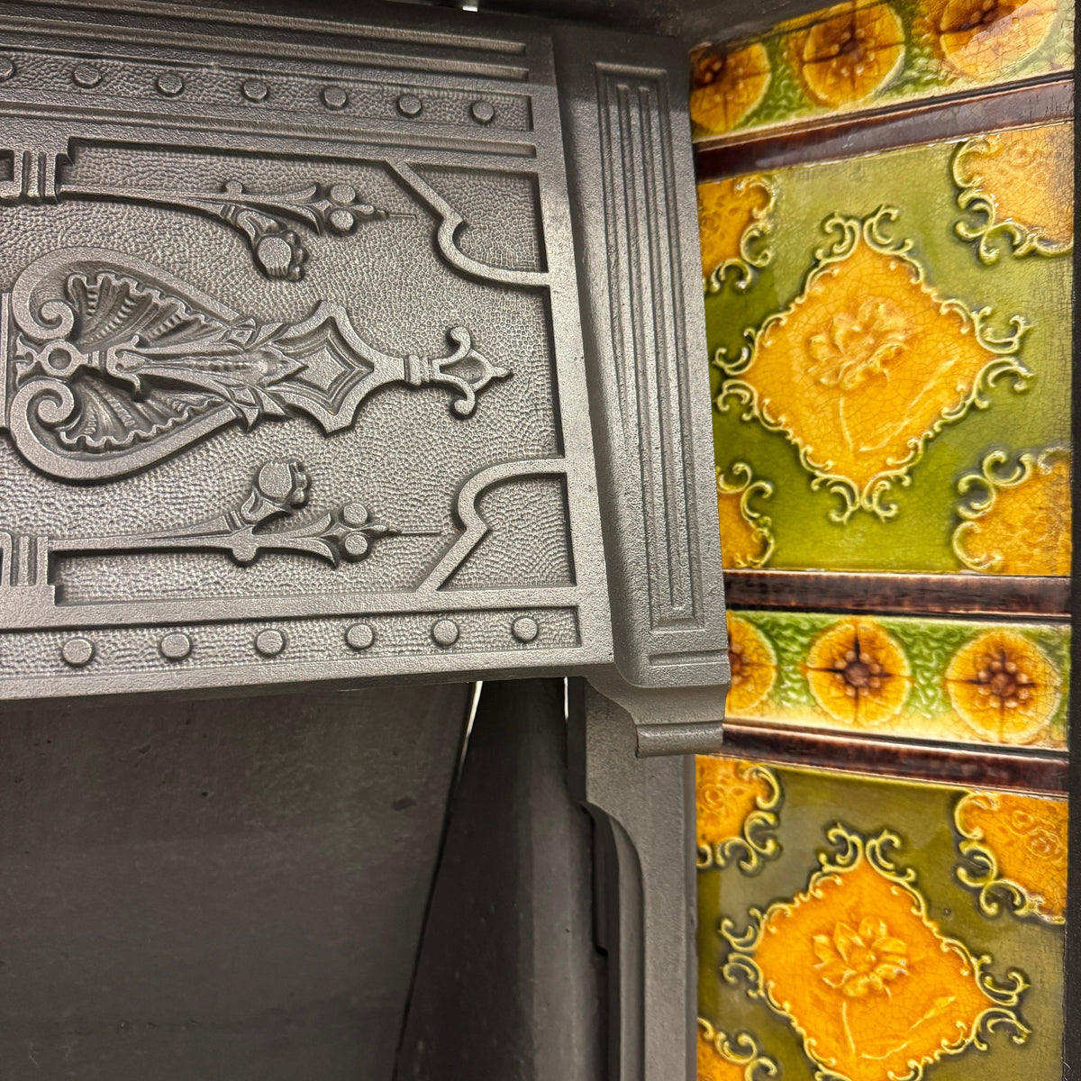 Antique Victorian Tiled Cast Iron Combination Fireplace | The Architectural Forum