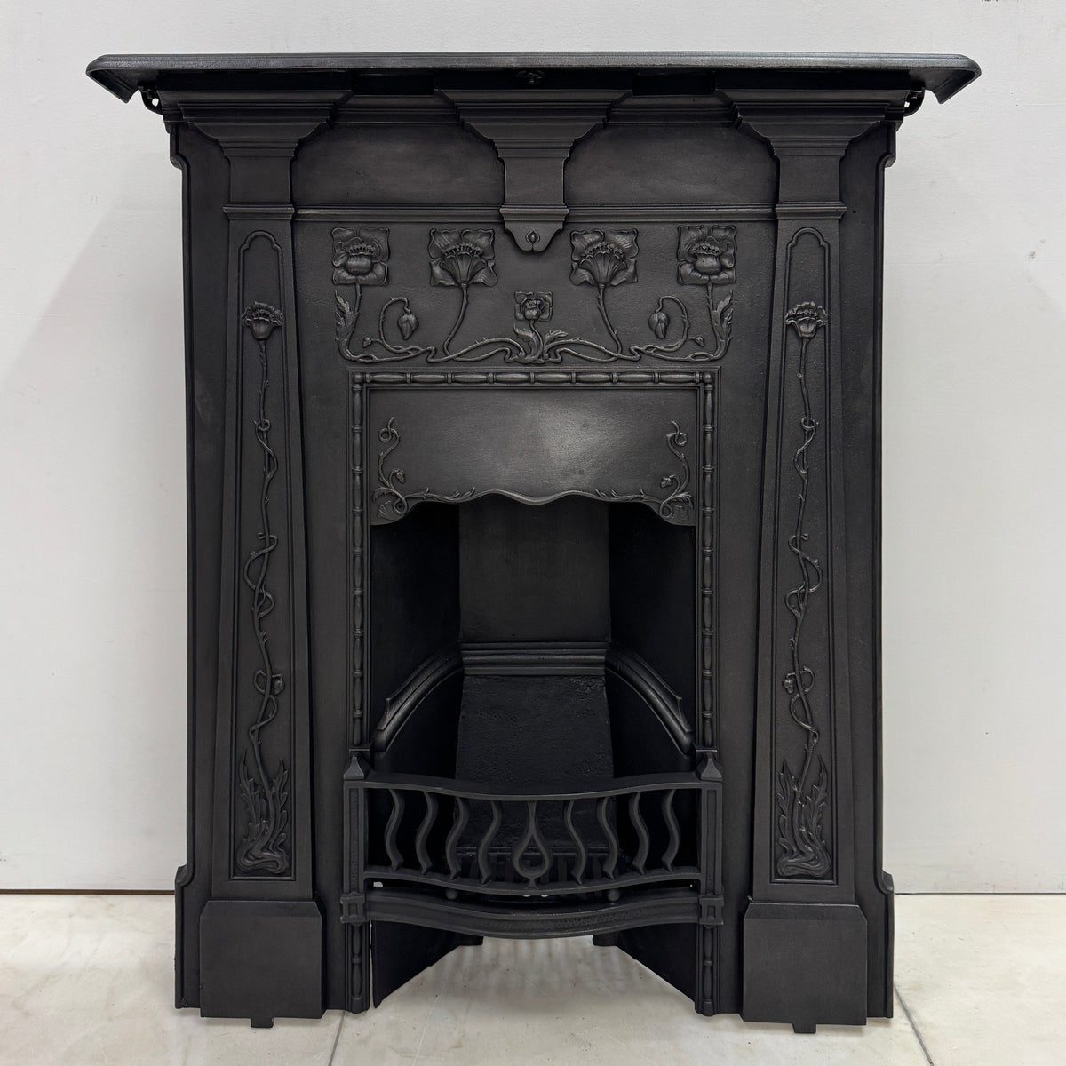 Antique Art Nouveau Cast Iron Combination Fireplace | The Architectural Forum