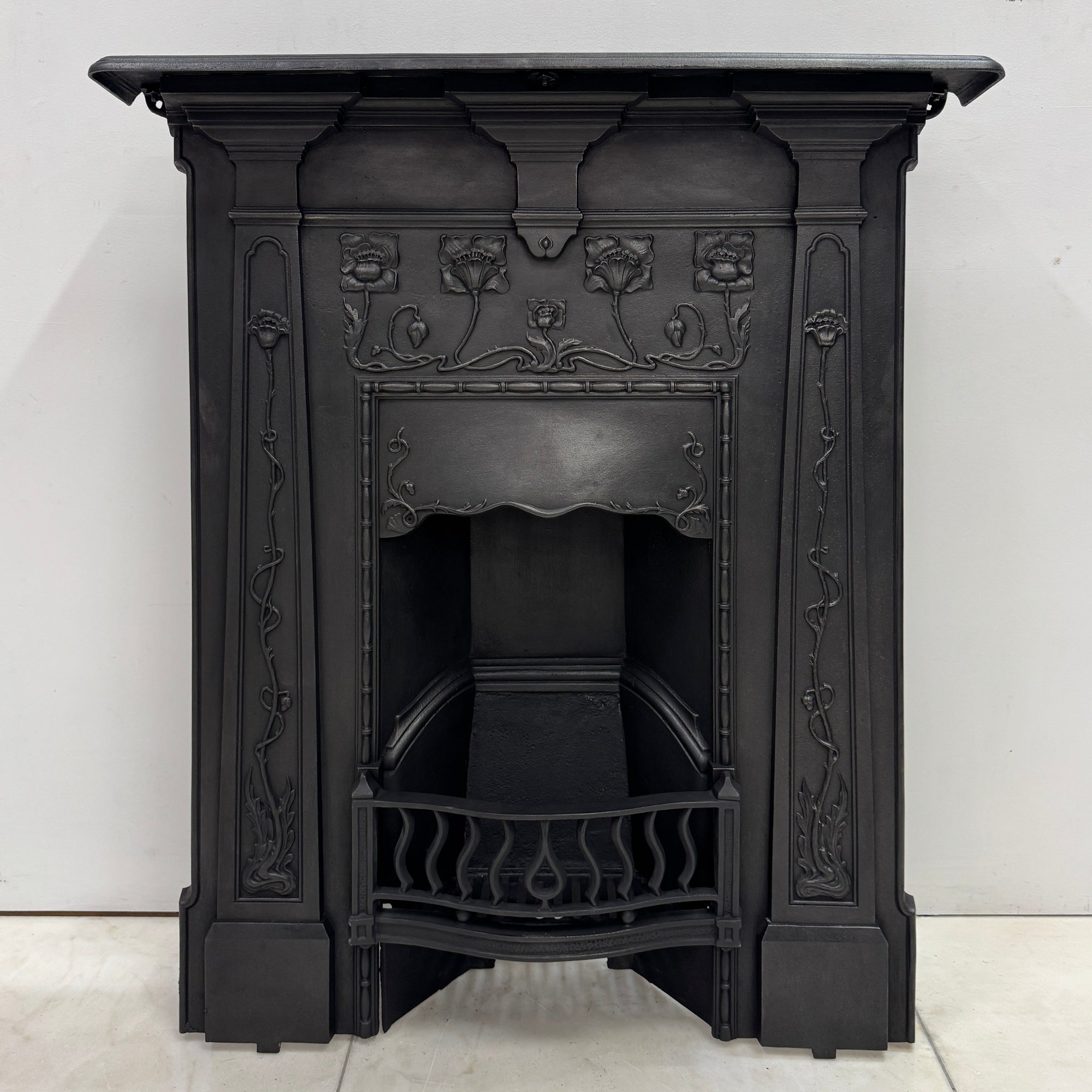 Antique Art Nouveau Cast Iron Combination Fireplace | The Architectural Forum