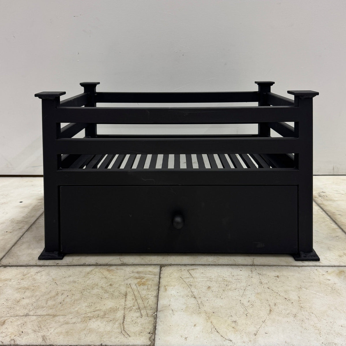 Reclaimed Cast Iron Fire Basket With Ash Pan | The Architectural Forum