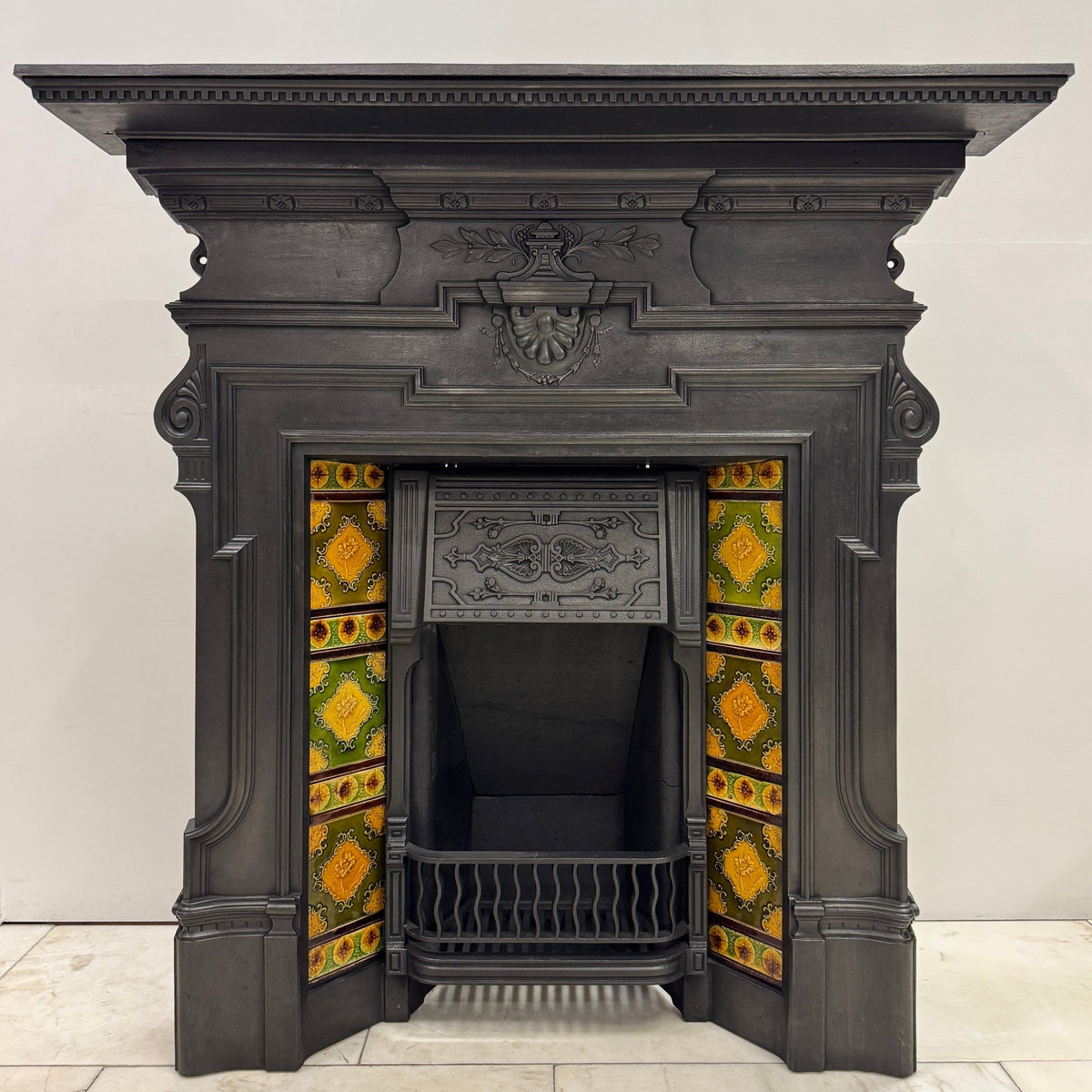 Antique Victorian Tiled Cast Iron Combination Fireplace | The Architectural Forum