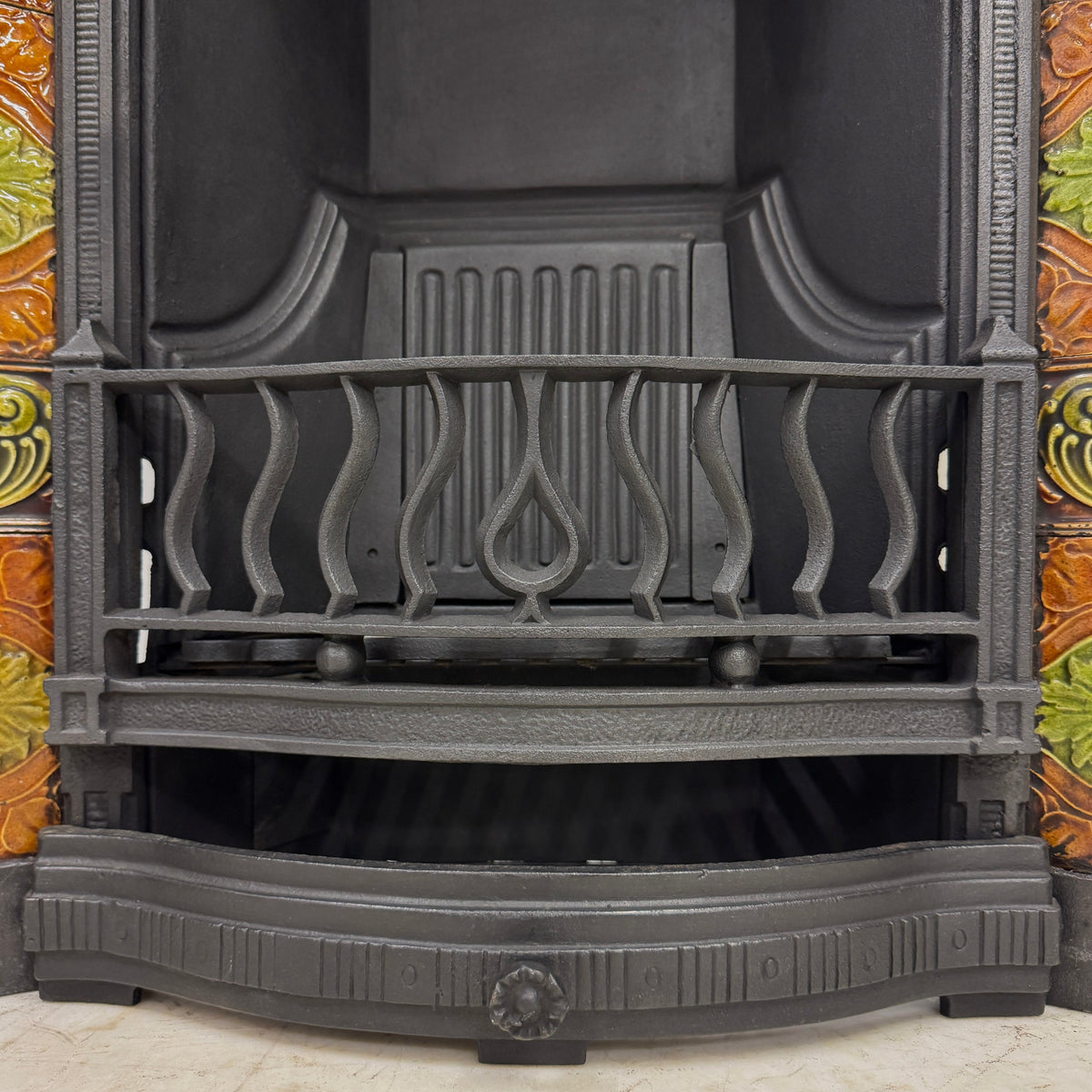 Antique Victorian Tiled Cast Iron Combination Fireplace