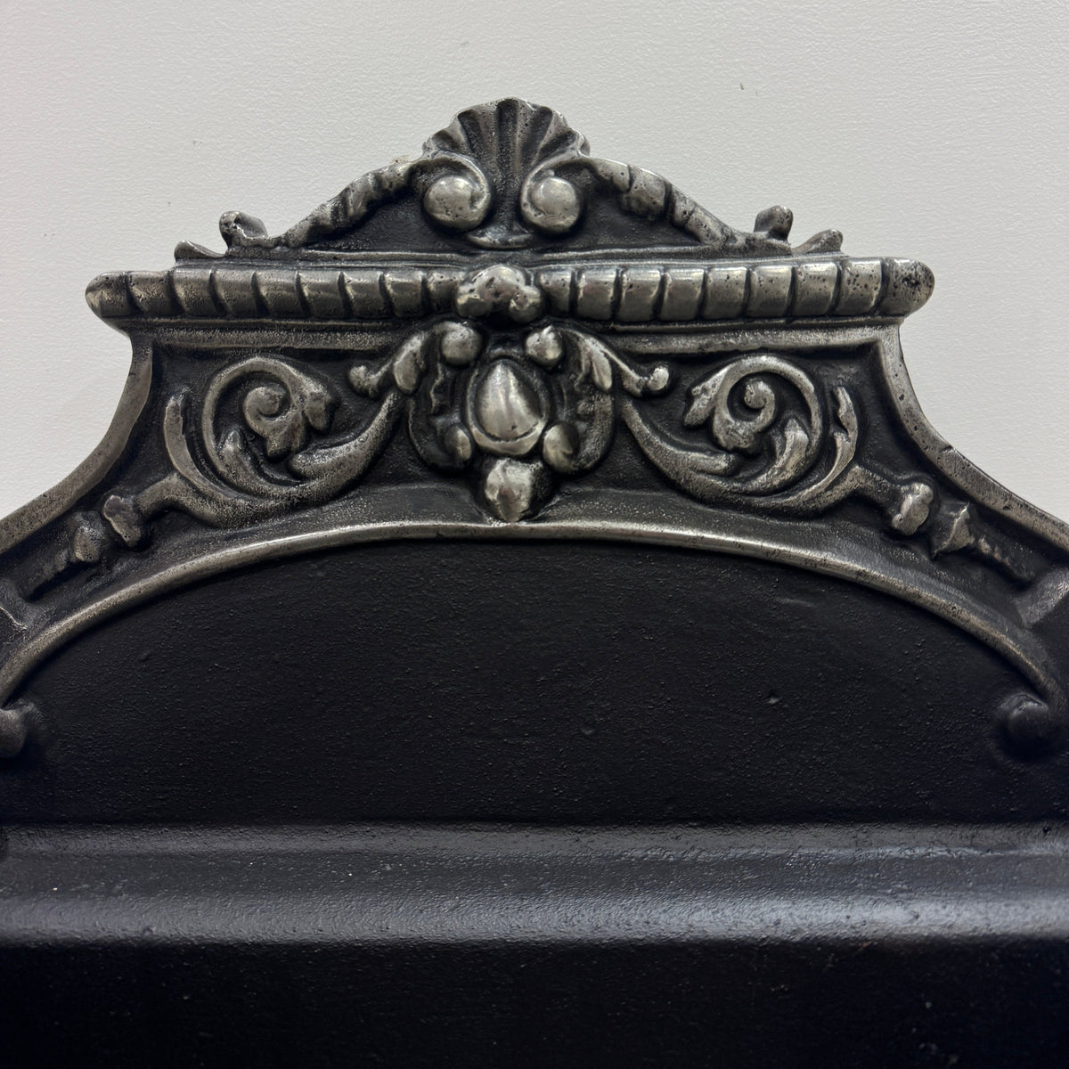 Reclaimed Cast Iron Fire Basket With Brass Finials