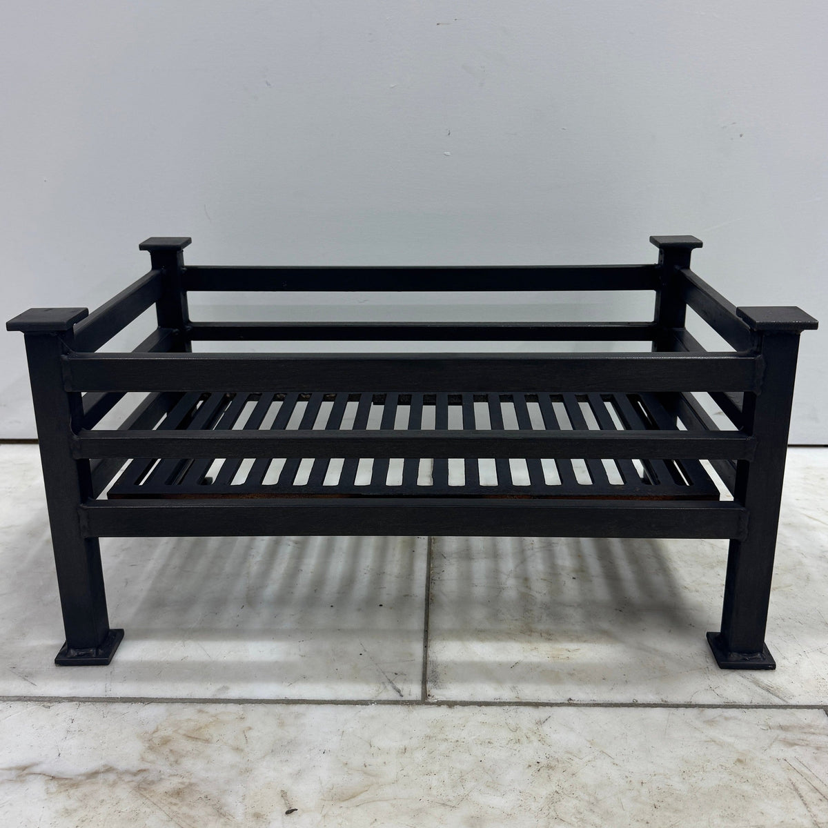 Reclaimed Black Fire Basket with Ash Pan Cover | The Architectural Forum