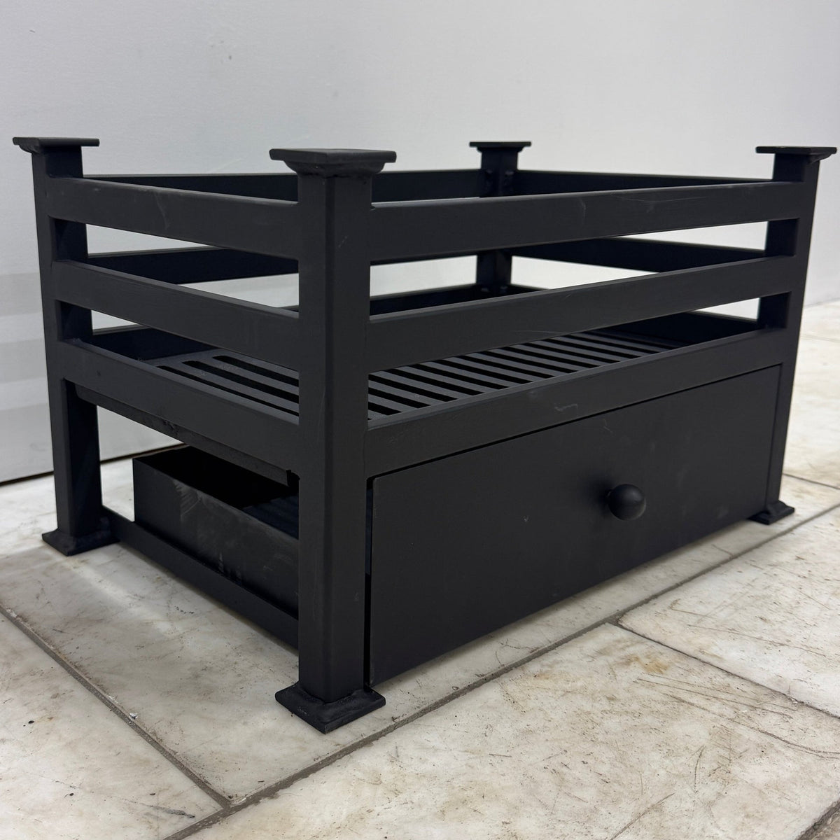 Reclaimed Cast Iron Fire Basket With Ash Pan | The Architectural Forum