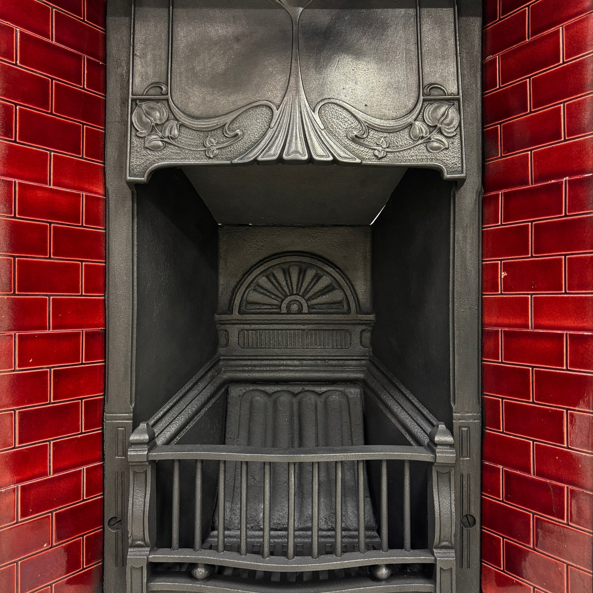 Antique Tiled Cast Iron Combination Fireplace | The Architectural Forum