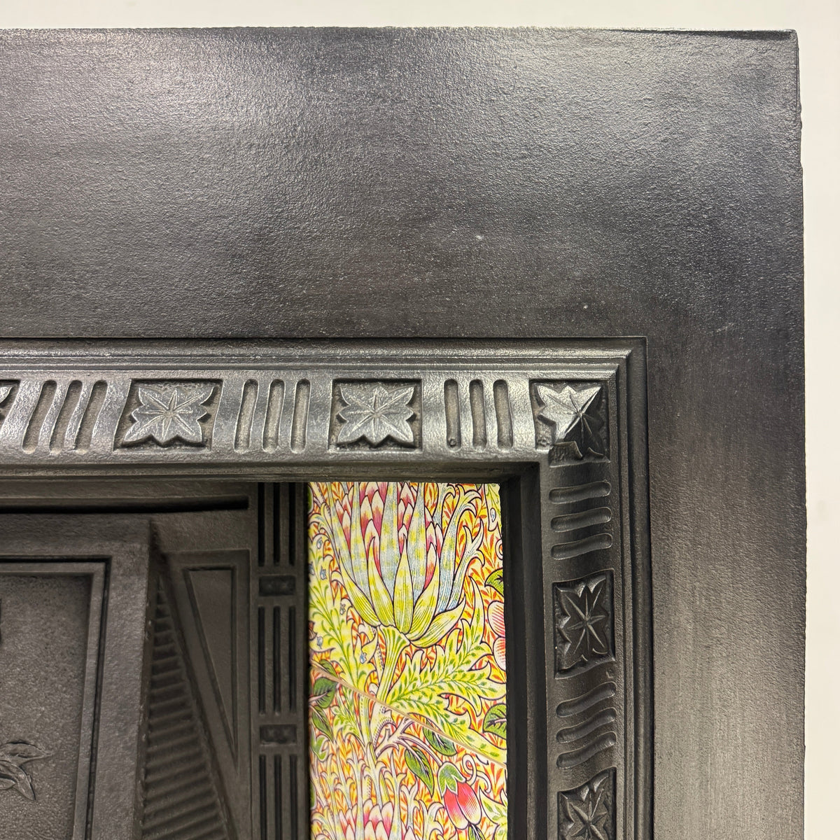 Antique Victorian Cast Iron Floral Tiled Fireplace Insert | The Architectural Forum