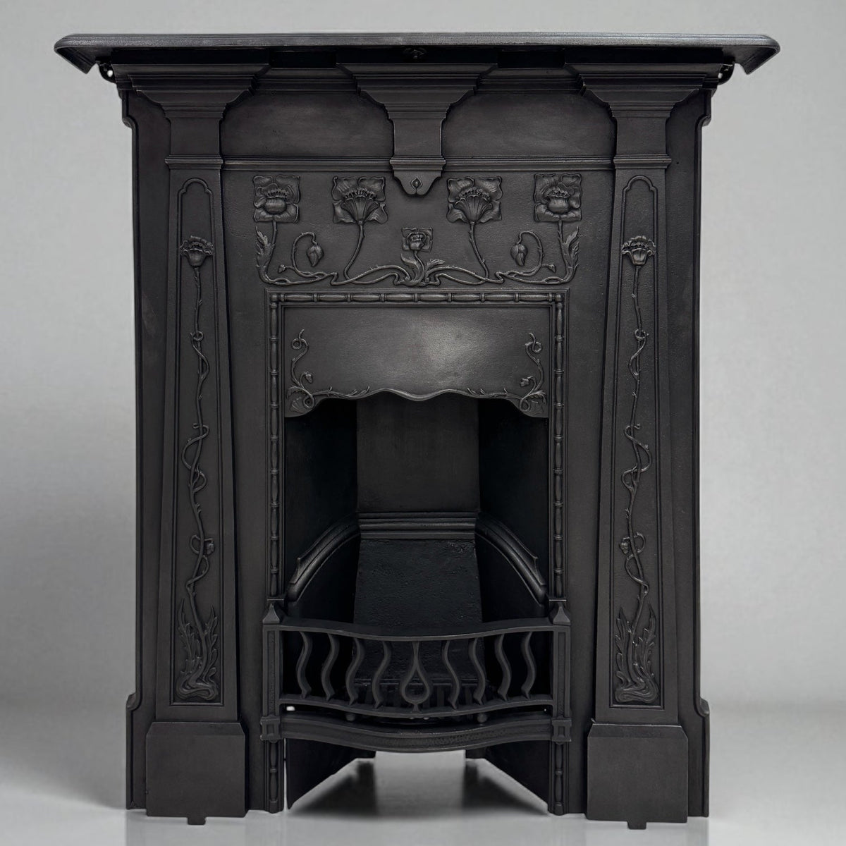 Antique Art Nouveau Cast Iron Combination Fireplace | The Architectural Forum