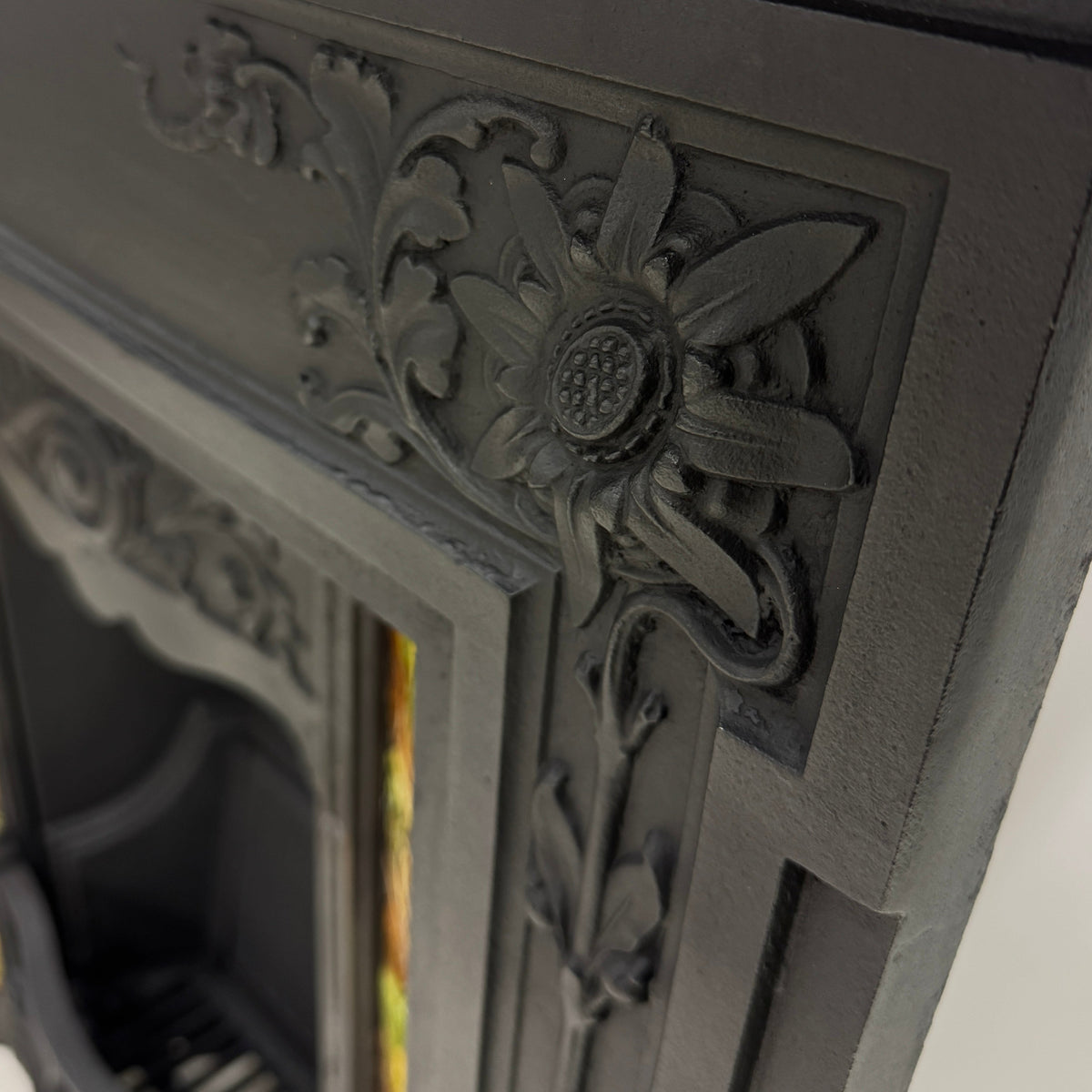 Antique Victorian Tiled Cast Iron Combination Fireplace