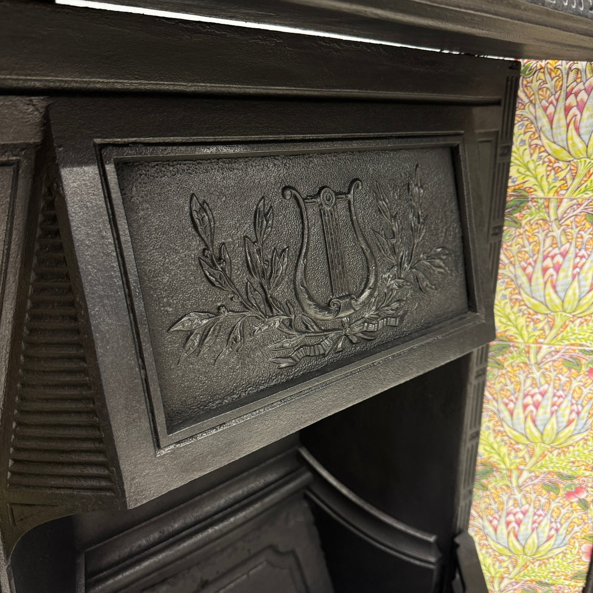 Antique Victorian Cast Iron Floral Tiled Fireplace Insert | The Architectural Forum