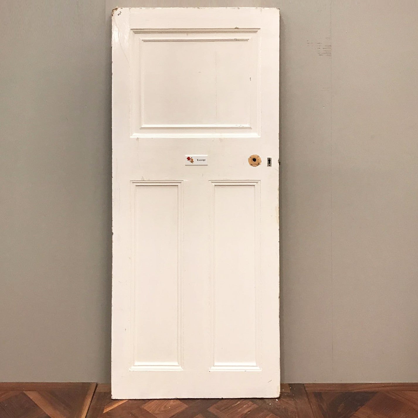 Antique Edwardian Three Panel Door - 200cm x 80cm x 4.5cm | The Architectural Forum