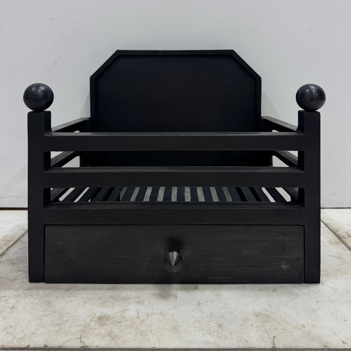 Reclaimed Cast Iron Fire Basket with Backplate | The Architectural Forum