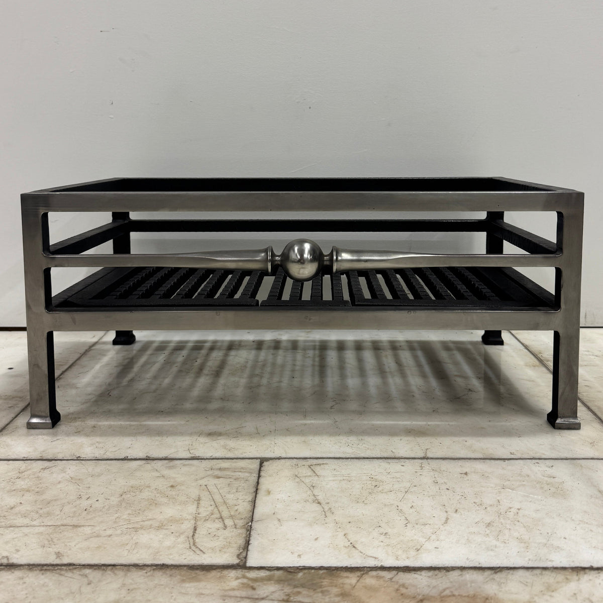Reclaimed Steel &amp; Cast Iron Byron Freestanding Fire Basket