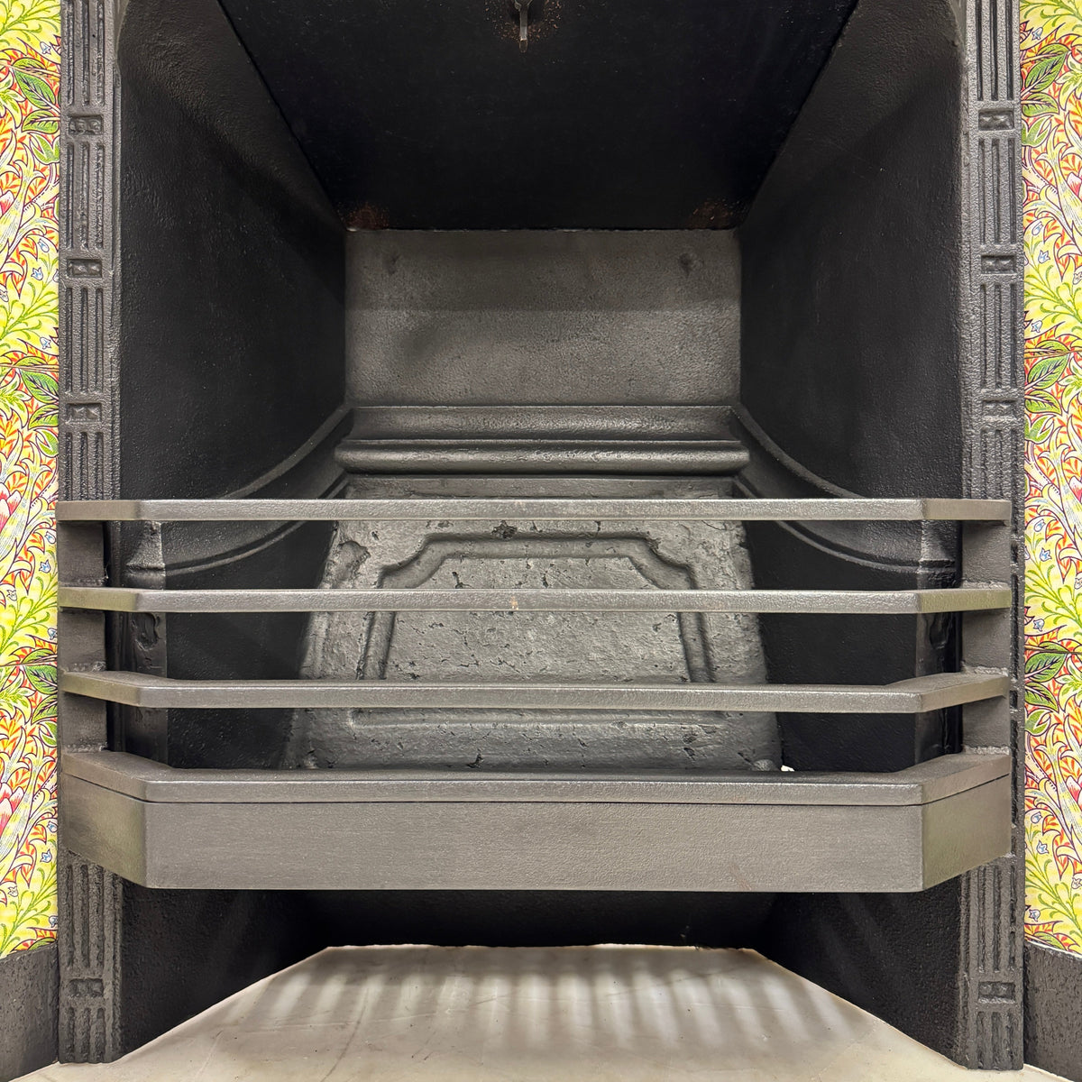 Antique Victorian Cast Iron Floral Tiled Fireplace Insert | The Architectural Forum