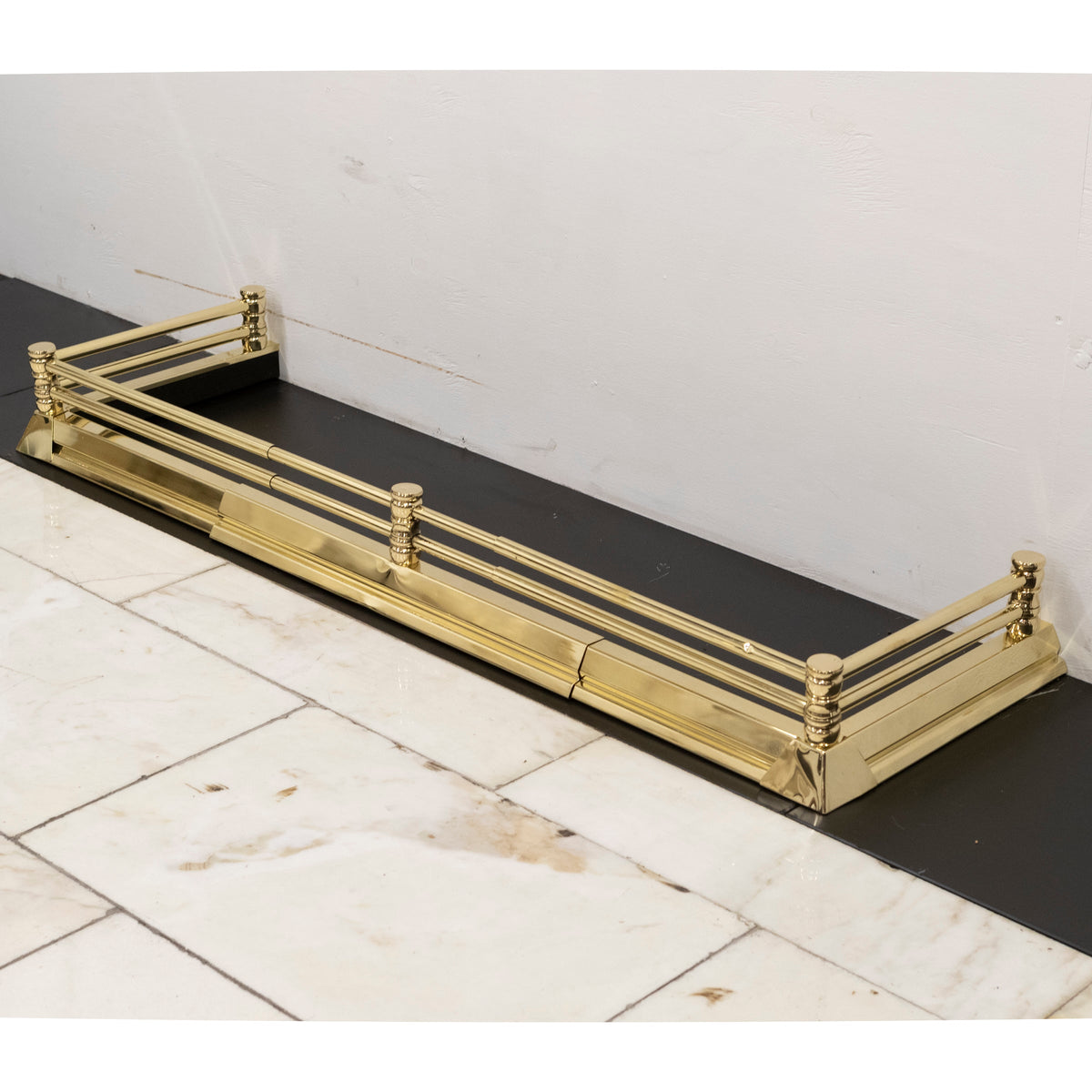 Reclaimed Brass Fireplace Fender Adjustable | The Architectural Forum