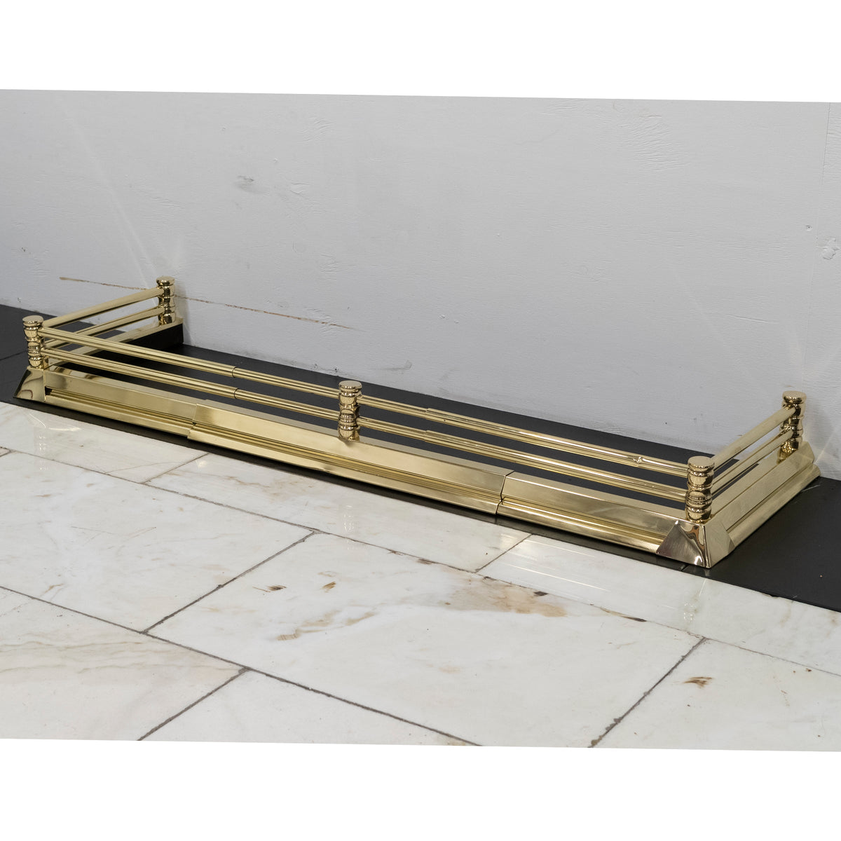 Reclaimed Brass Fireplace Fender Adjustable | The Architectural Forum