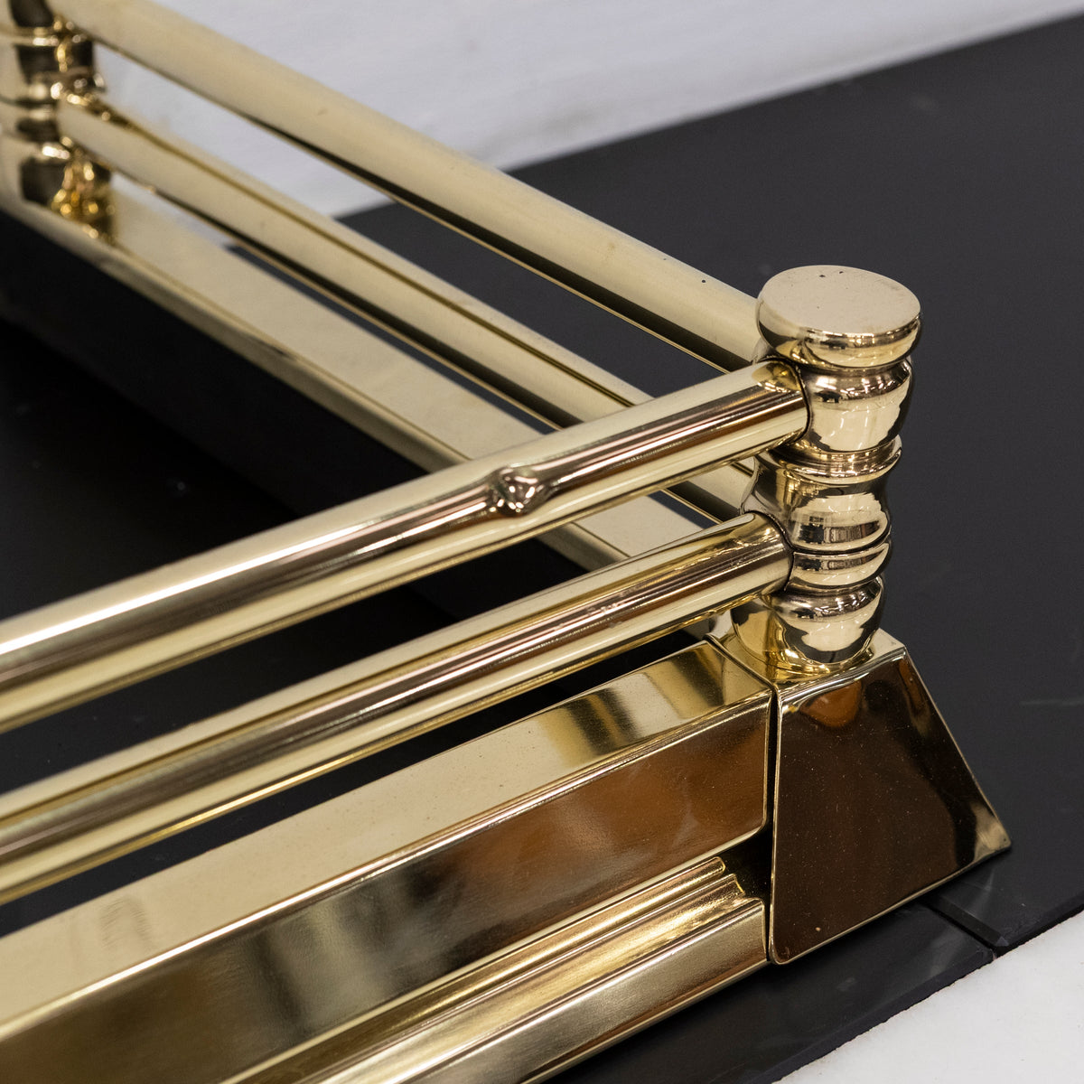 Reclaimed Brass Fireplace Fender Adjustable | The Architectural Forum