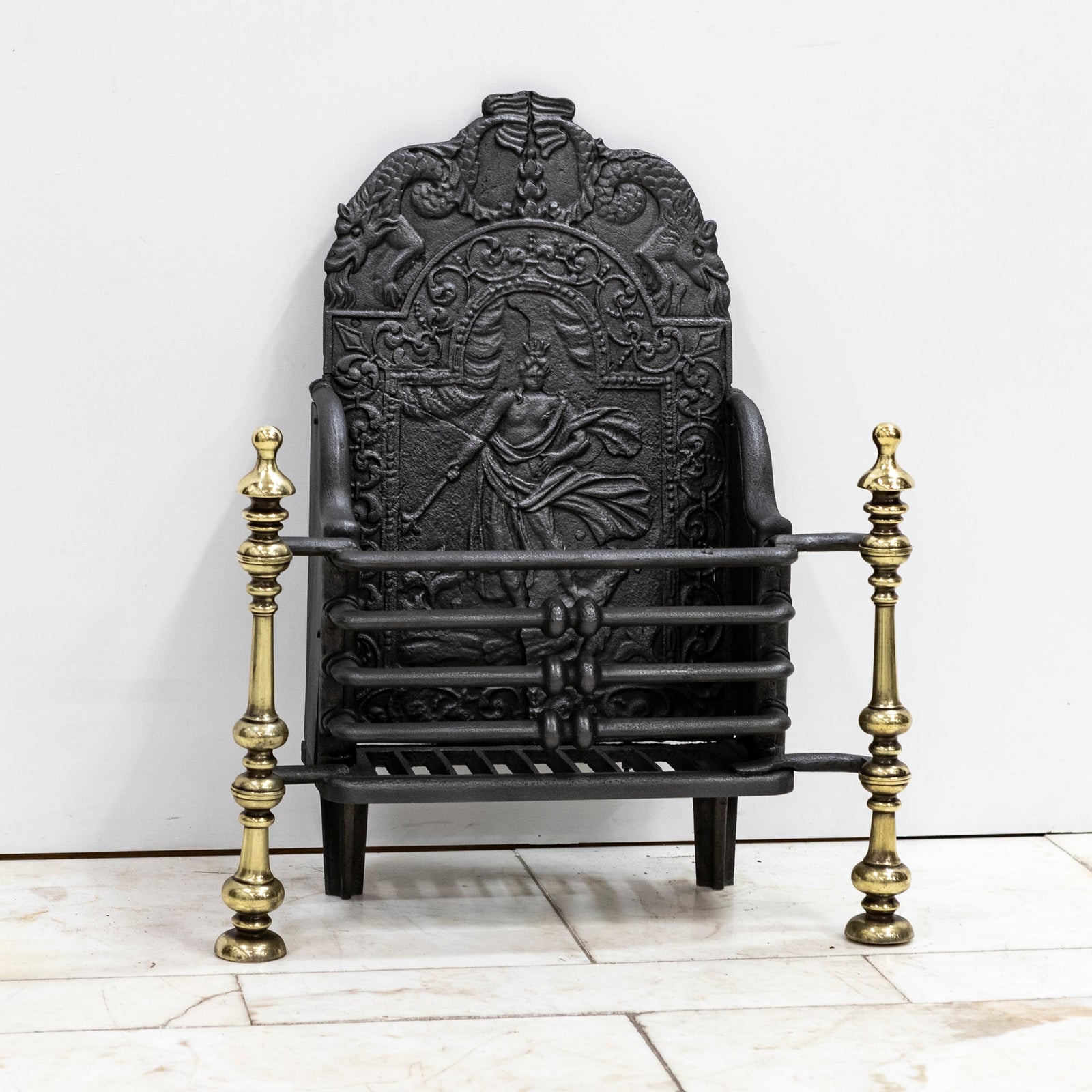 Antique Georgian Fire Basket with Brass Finials | The Architectural Forum