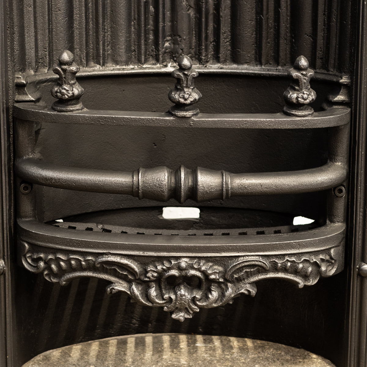 Antique Cast Iron Arched Fireplace Insert With Finials | The Architectural Forum