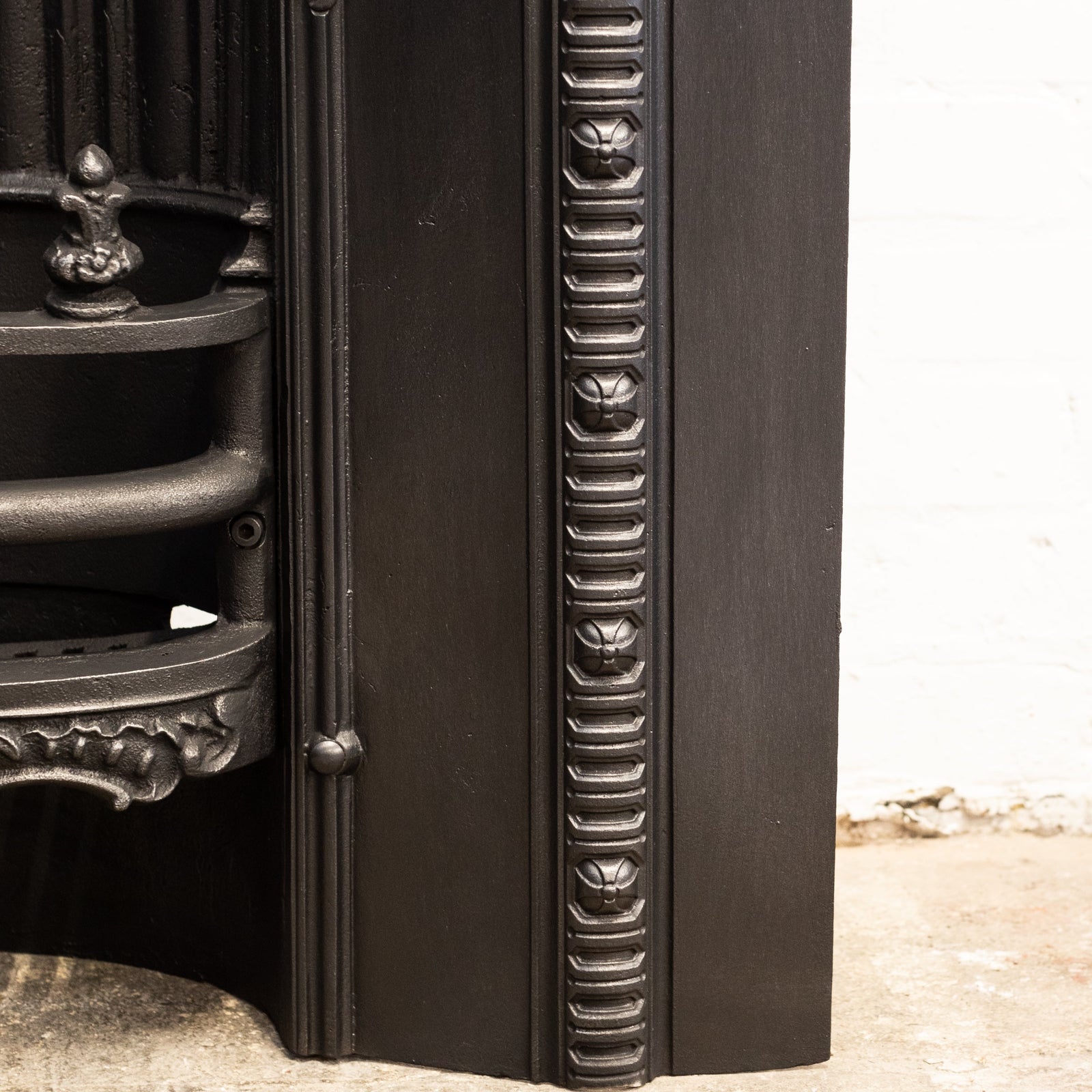 Antique Cast Iron Arched Fireplace Insert With Finials | The Architectural Forum