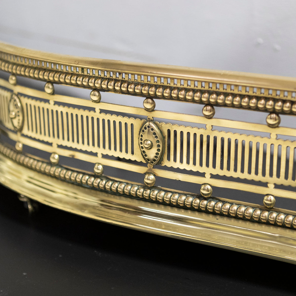 Antique Brass Fireplace Fender with Claw Feet | The Architectural Forum