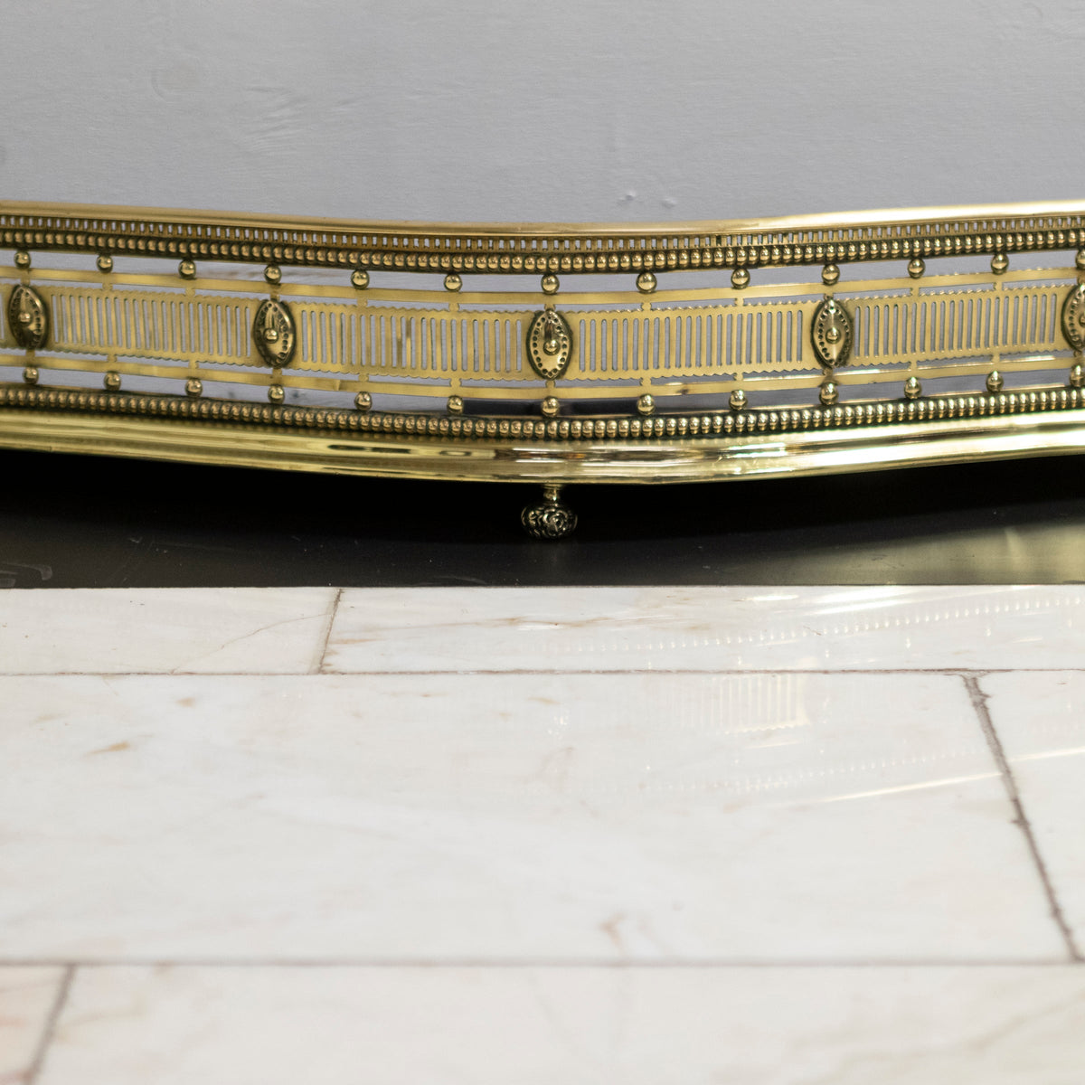 Antique Brass Fireplace Fender with Claw Feet | The Architectural Forum