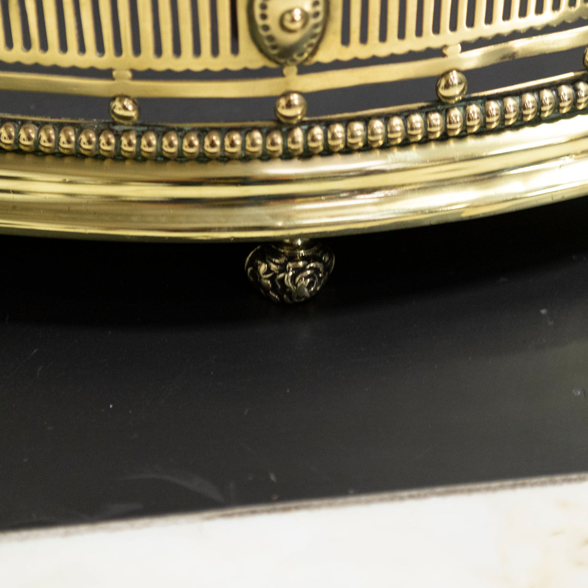 Antique Brass Fireplace Fender with Claw Feet | The Architectural Forum