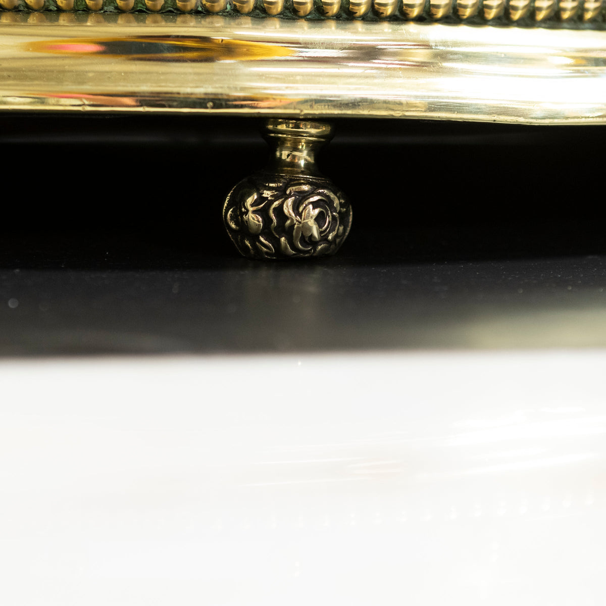 Antique Brass Fireplace Fender with Claw Feet | The Architectural Forum