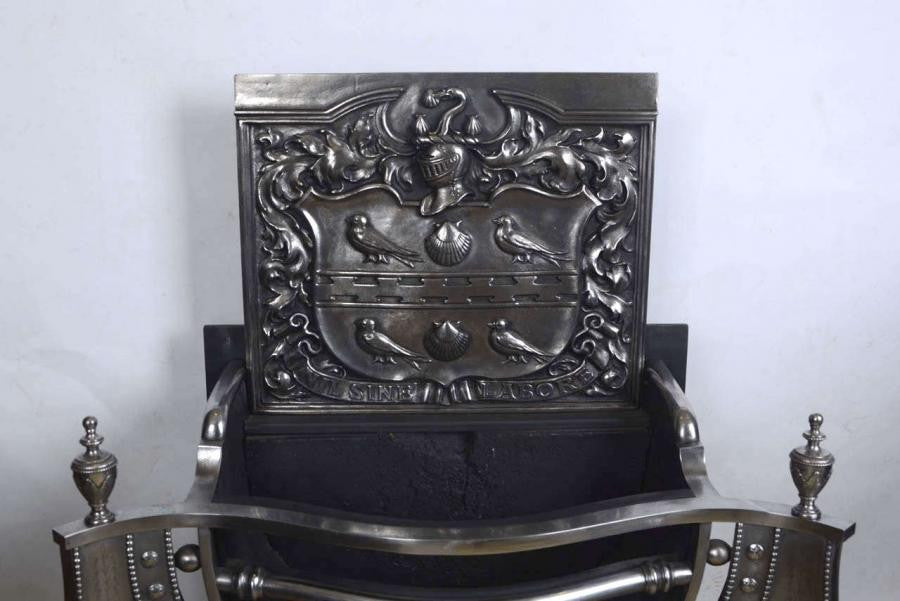 Antique Grand Georgian Style Steel Fire Grates | Pair Available | The Architectural Forum