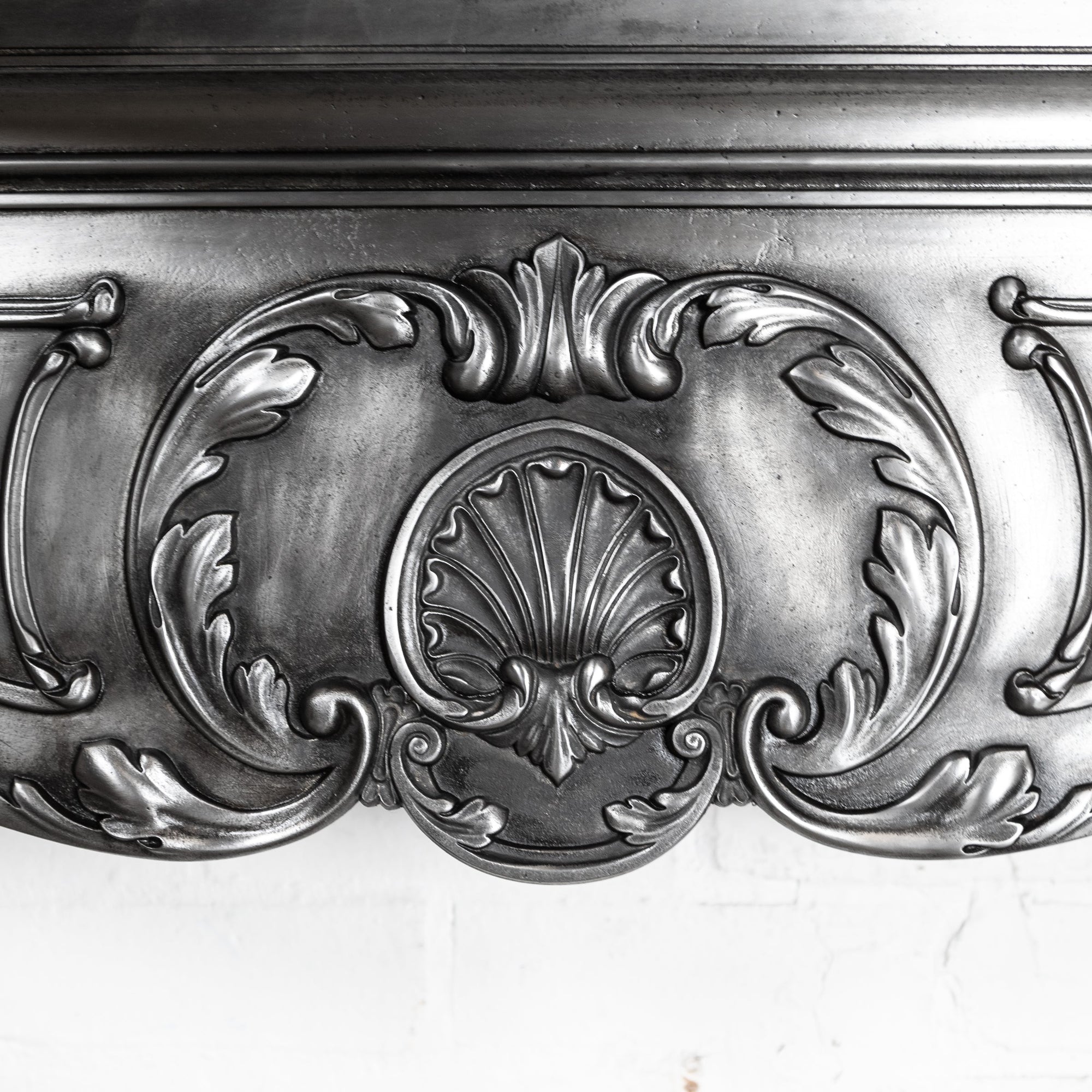 Antique Art Nouveau Ornate Polished Cast Iron Fireplace Surround | The Architectural Forum