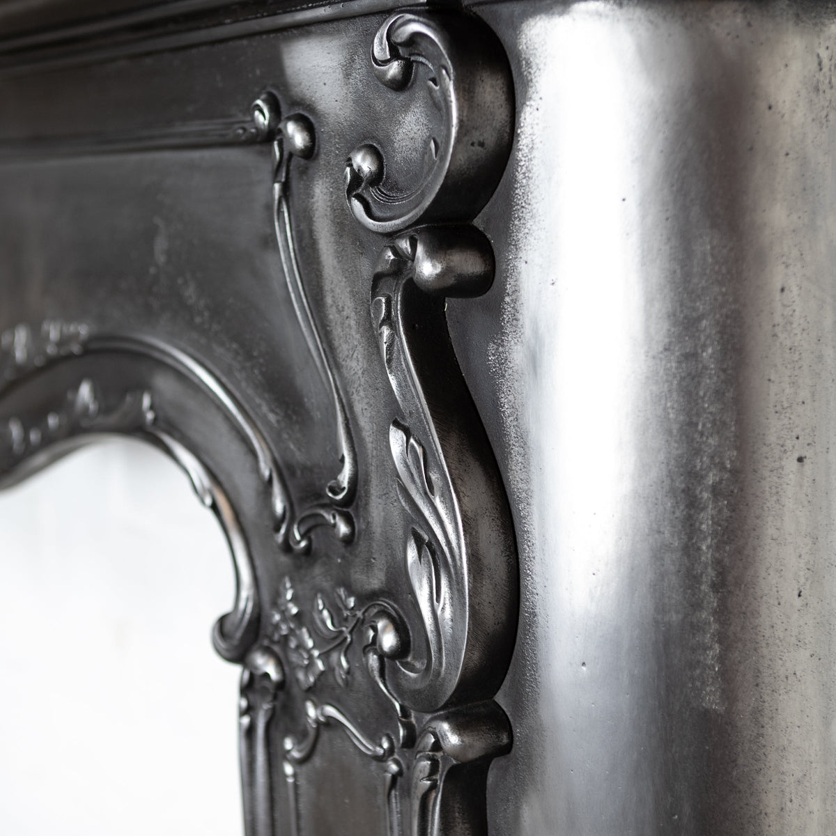 Antique Art Nouveau Ornate Polished Cast Iron Fireplace Surround | The Architectural Forum