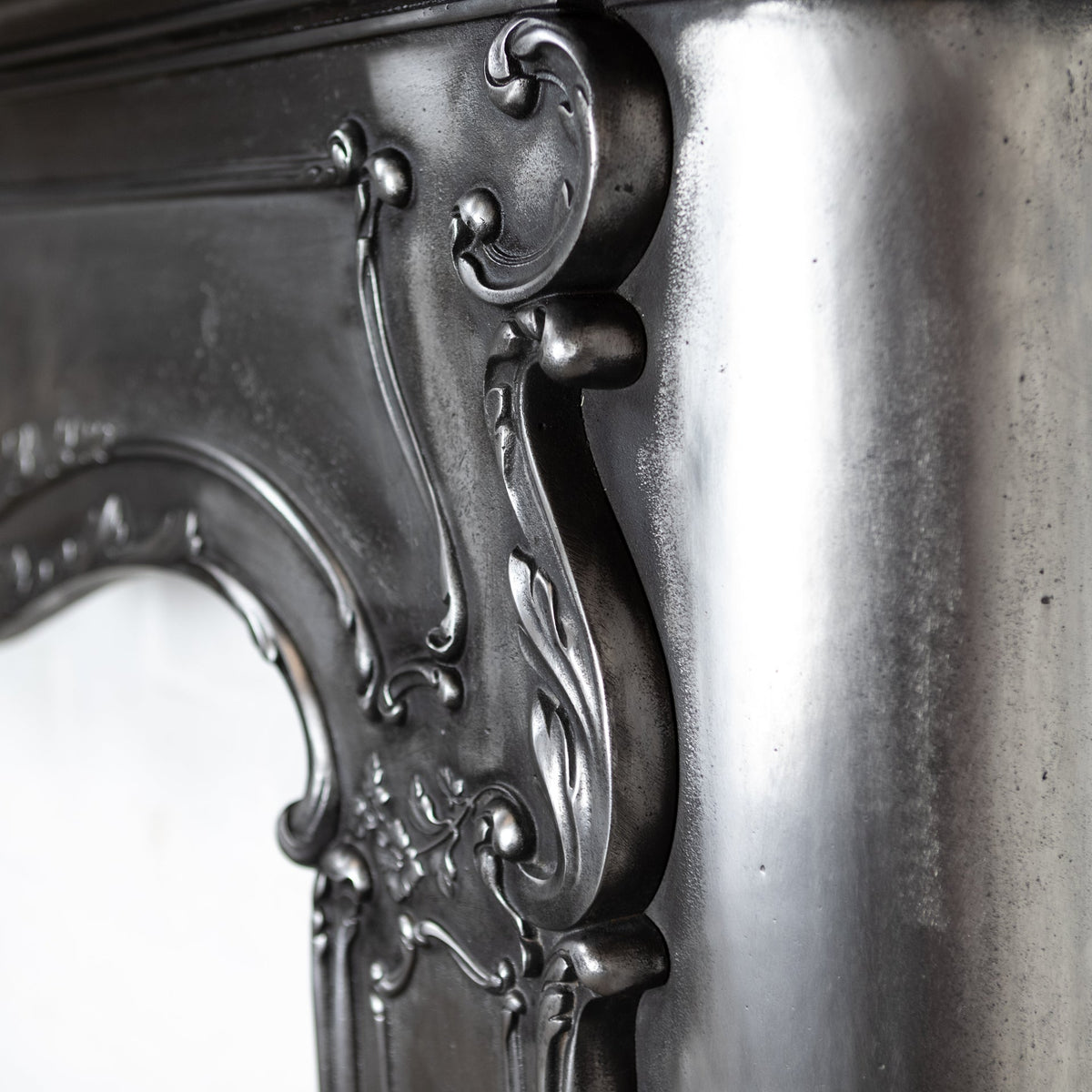 Antique Art Nouveau Ornate Polished Cast Iron Fireplace Surround | The Architectural Forum
