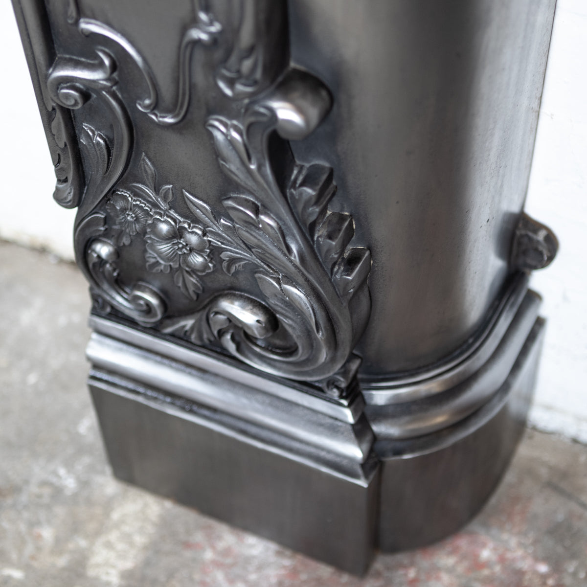 Antique Art Nouveau Ornate Polished Cast Iron Fireplace Surround | The Architectural Forum