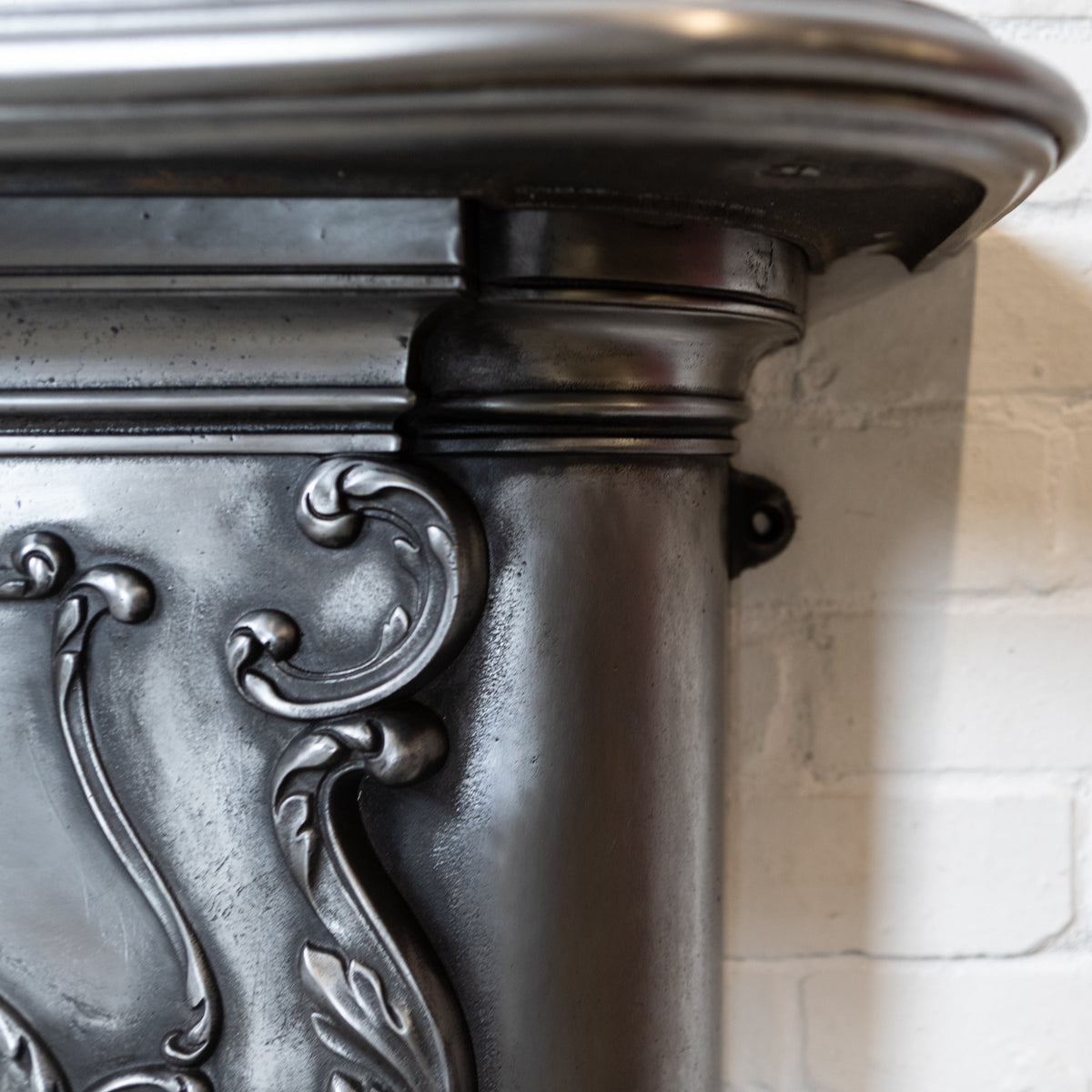 Antique Art Nouveau Ornate Polished Cast Iron Fireplace Surround | The Architectural Forum