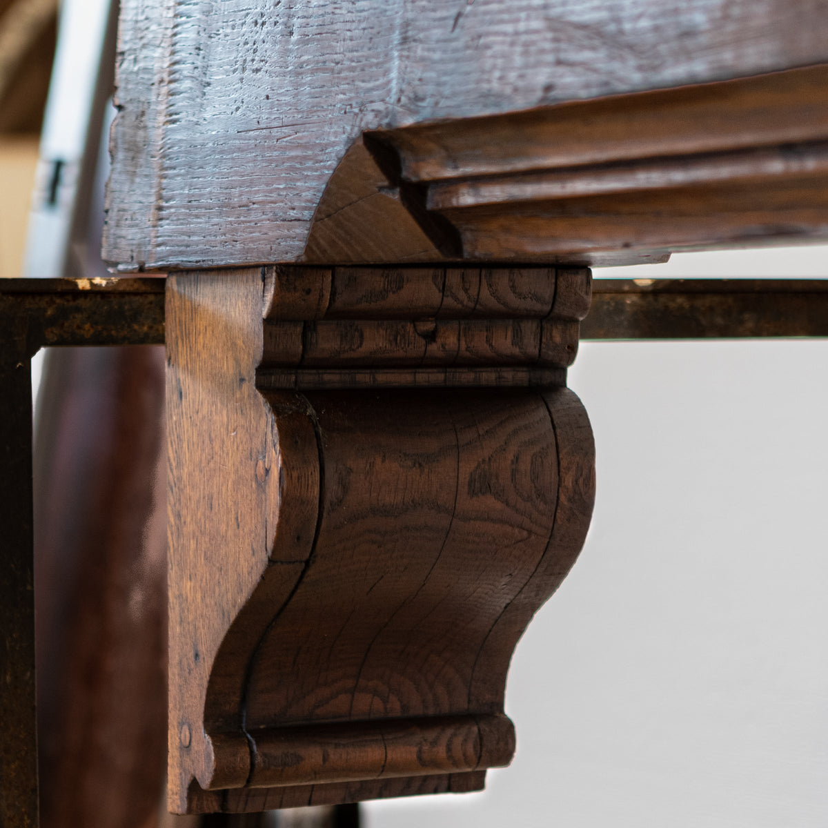 Antique Oak Decorative Beam Pediment with Corbels Inglenook Opening | The Architectural Forum
