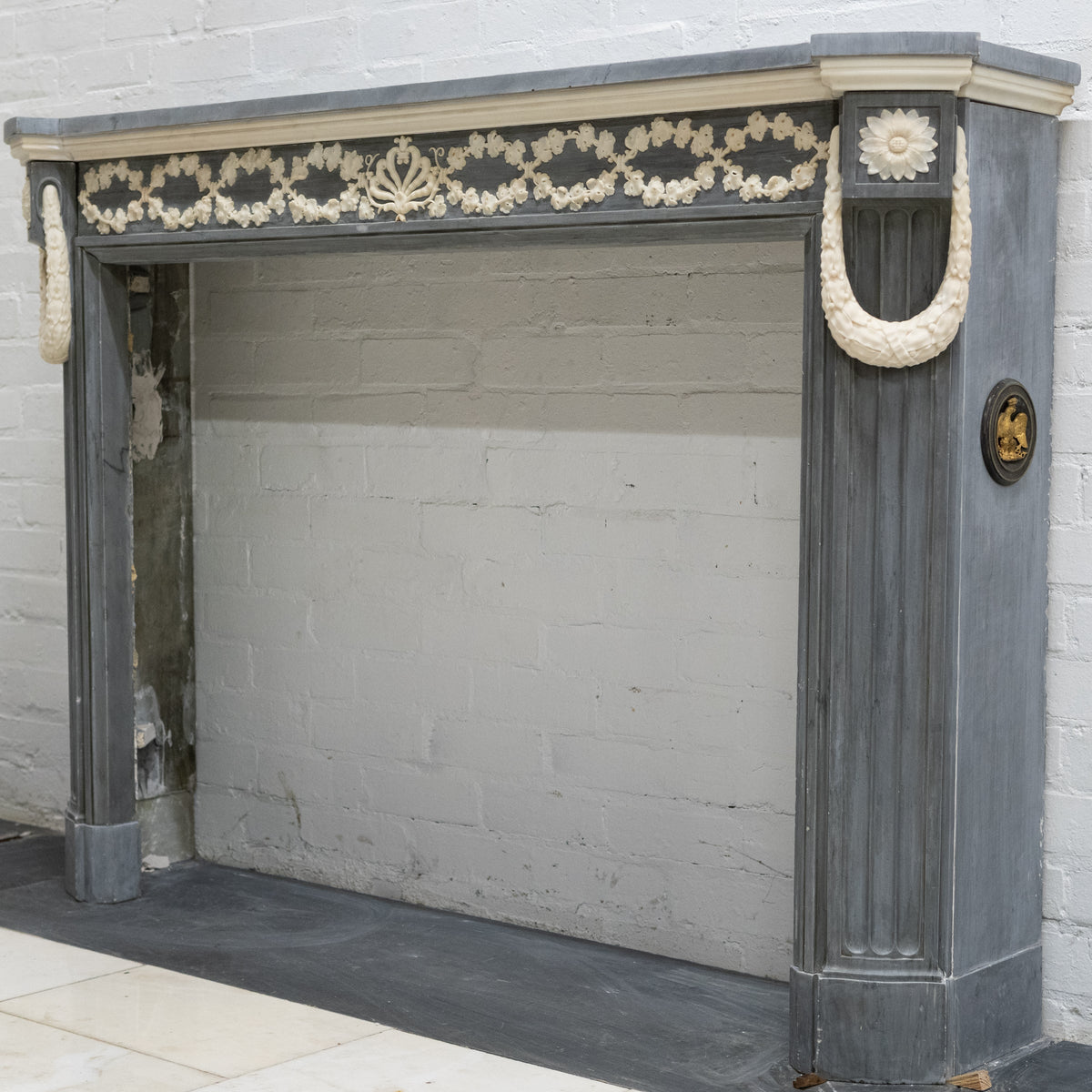 Antique Early 19th Century French Style Grey Marble Fireplace Surround | The Architectural Forum