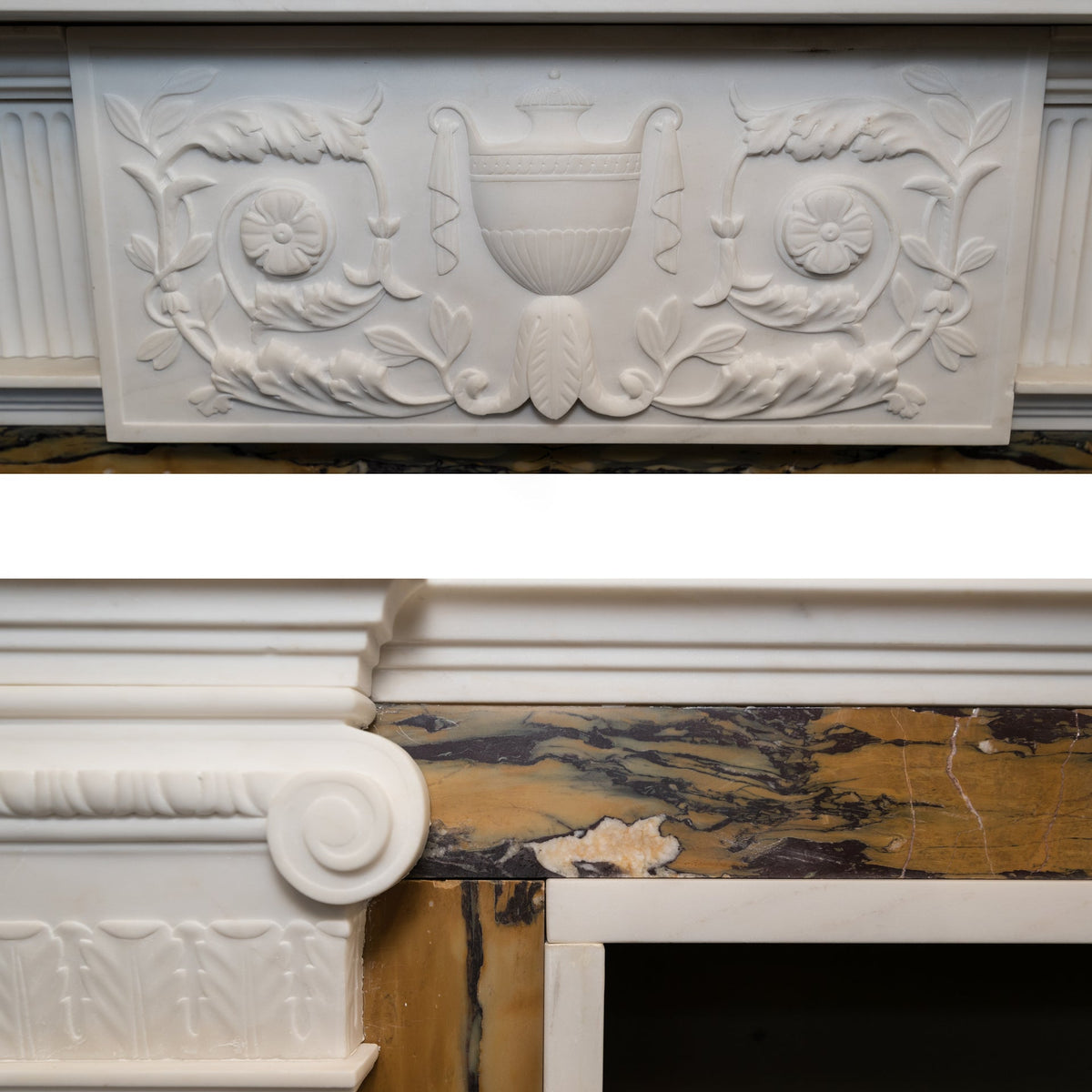 Georgian Style Statutory &amp; Siena Marble Fireplace Surround | The Architectural Forum